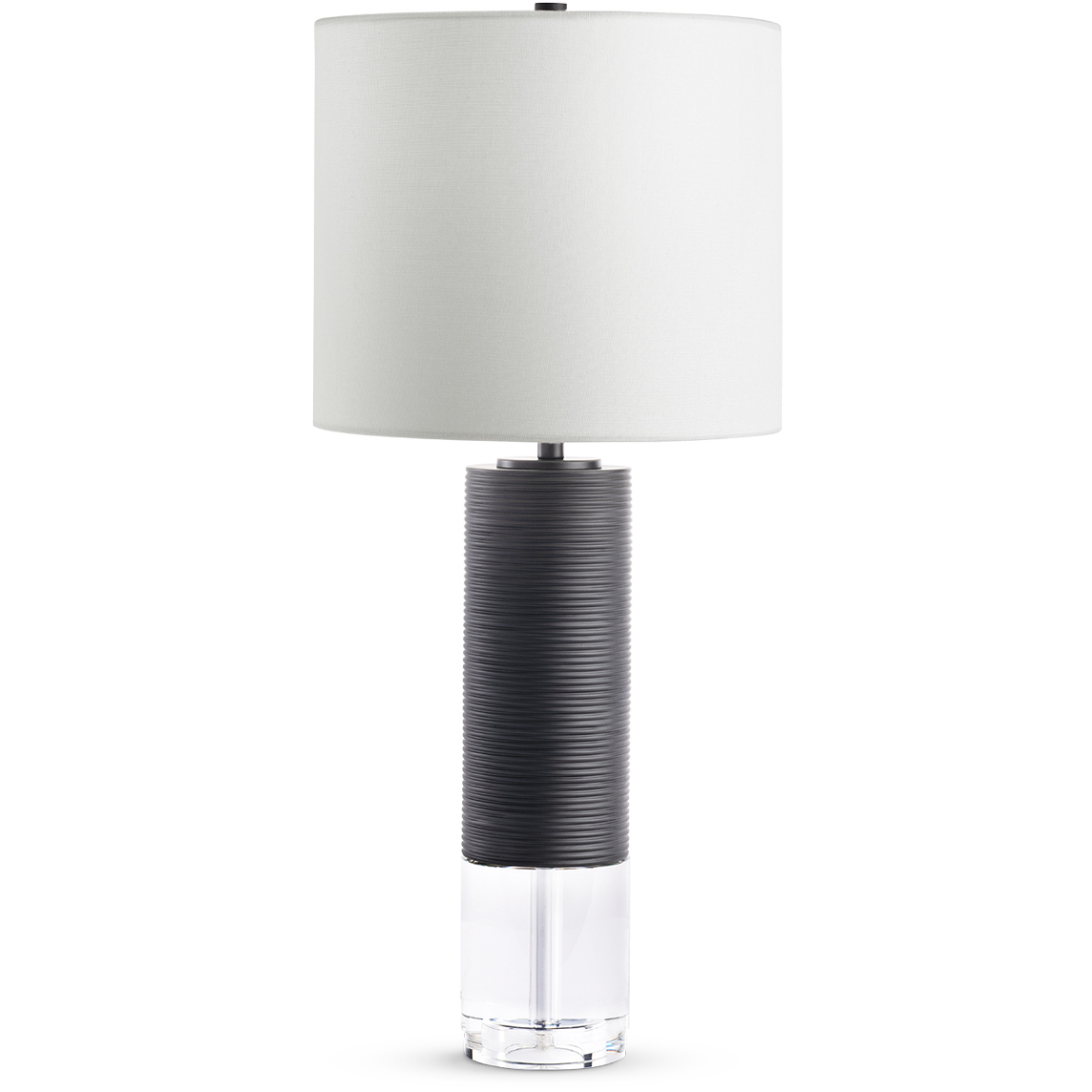 Baby Locke 24 inch 150.00 watt Black Matte Table Lamp Portable Light, Finely Ribbed Surface
