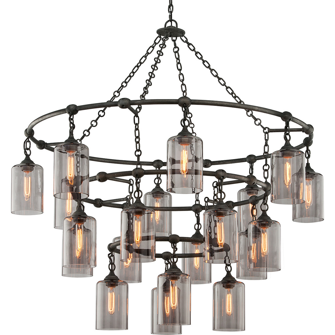 Gotham 20 Light 51.75 inch Aged Pewter Chandelier Ceiling Light