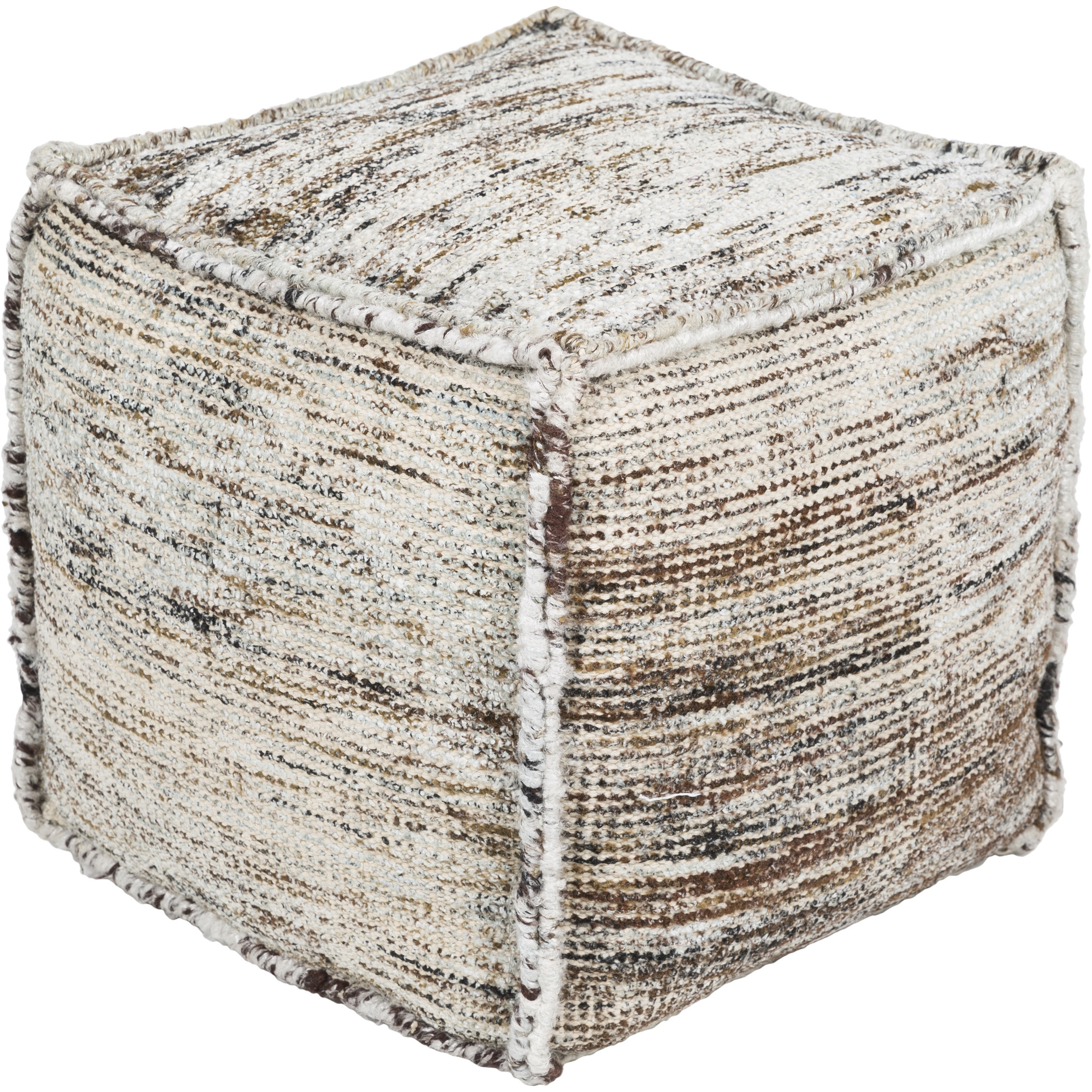 Bazaar 18 inch Gray Pouf, Cube