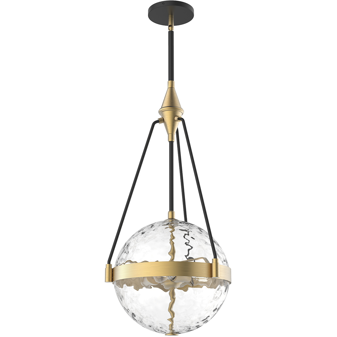 Alora Mood Harmony 3 Light 13.5 inch Brushed Gold Pendant Ceiling Light in Clear Water Glass