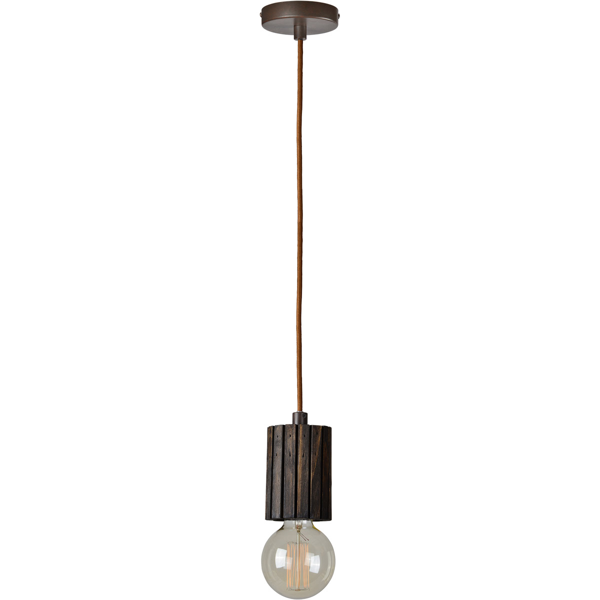 Globe 1 Light 4 inch Dark Brown Pendant Ceiling Light