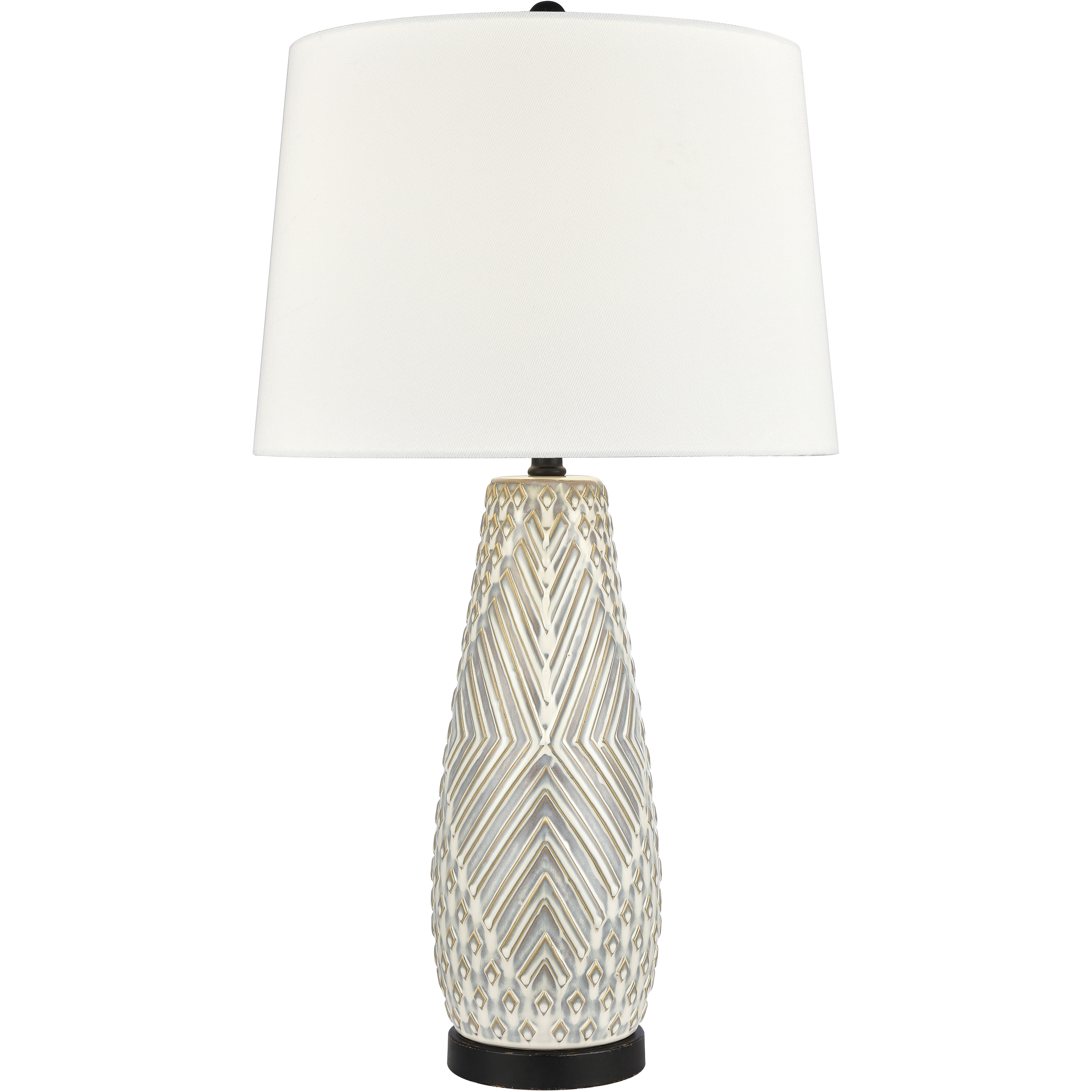 Whitland 30 inch 150 watt Gray Glazed with Matte Black Table Lamp Portable Light