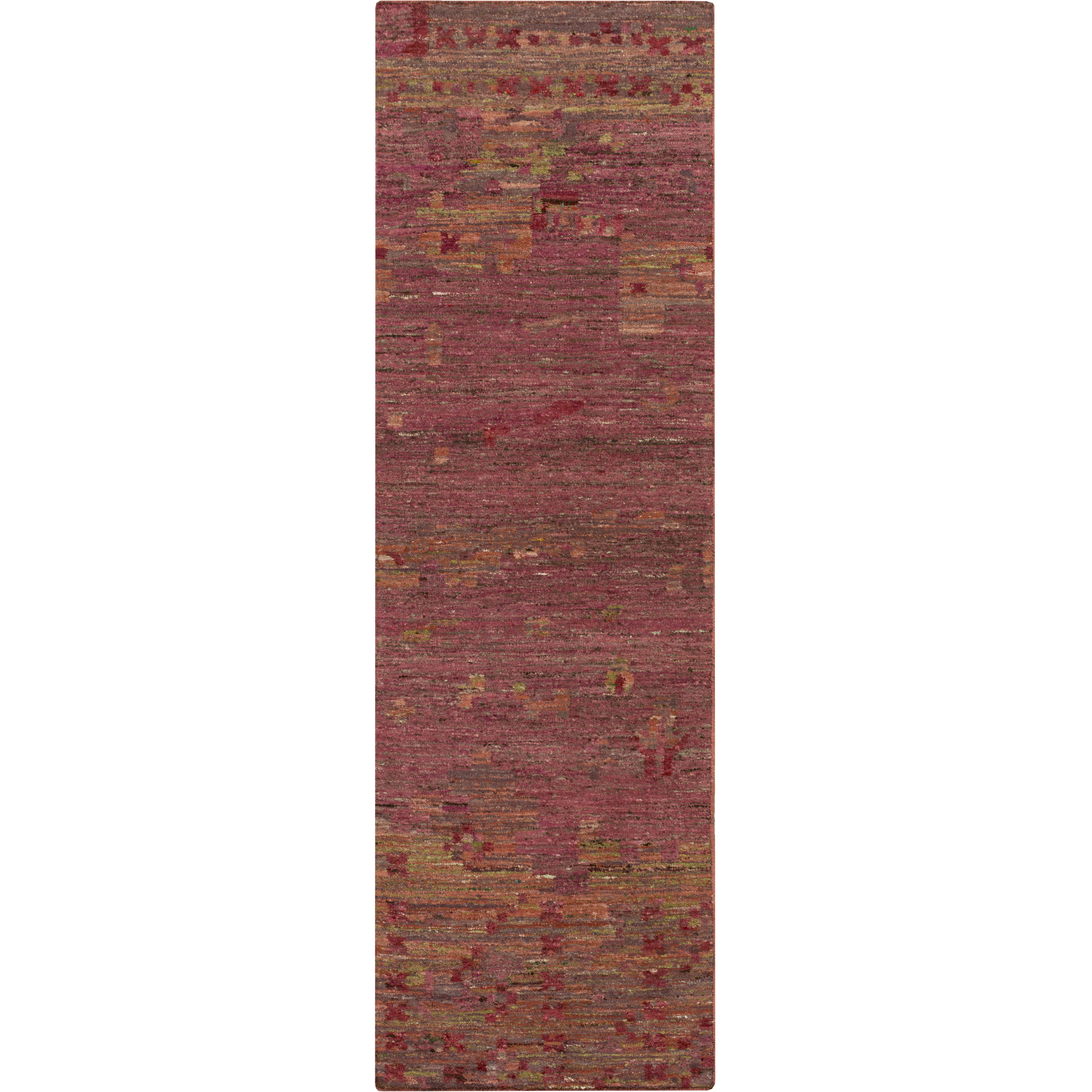 Rustic 96 X 30 inch Mauve, Rose, Burnt Orange Rug