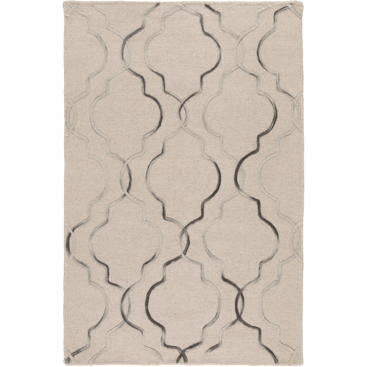 Seabrook 36 X 24 inch Neutral and Black Area Rug, Wool