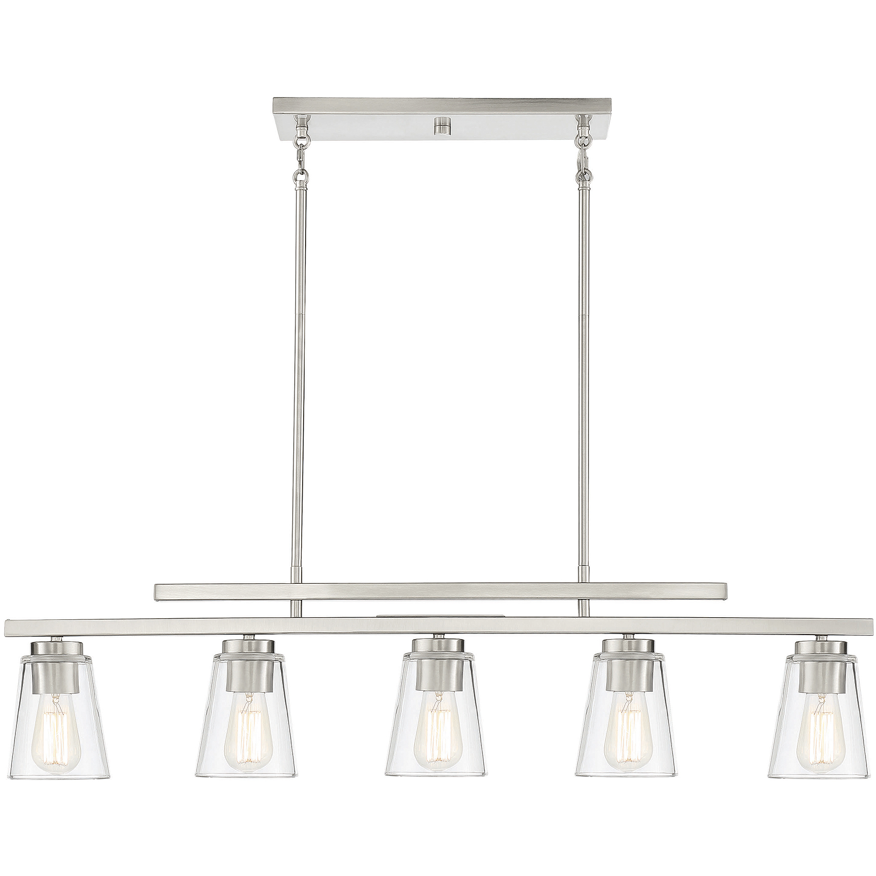 Calhoun 5 Light 40 inch Satin Nickel Linear Chandelier Ceiling Light, Essentials