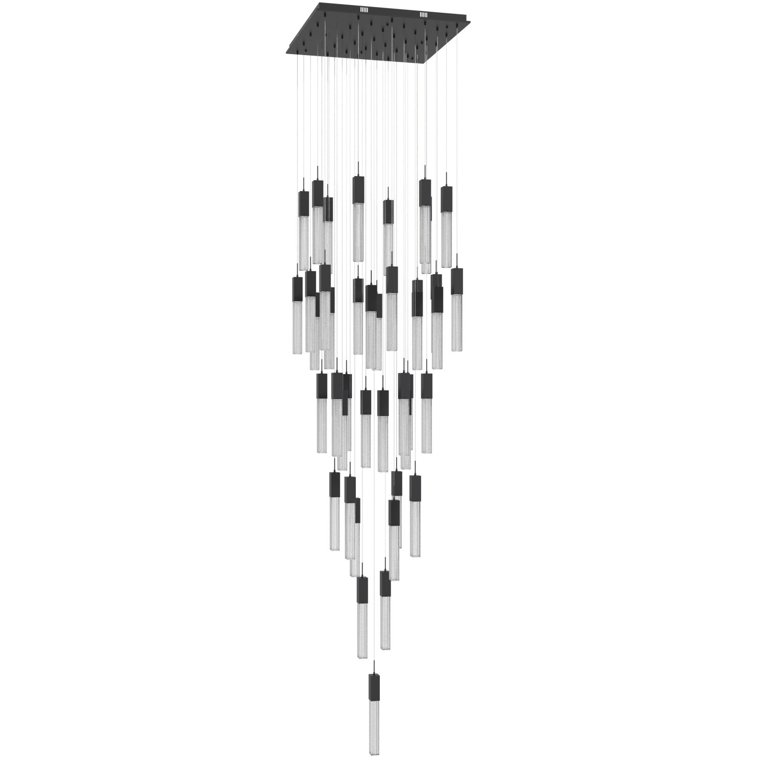 Boa LED 35 inch Black Multi Port Pendant Ceiling Light