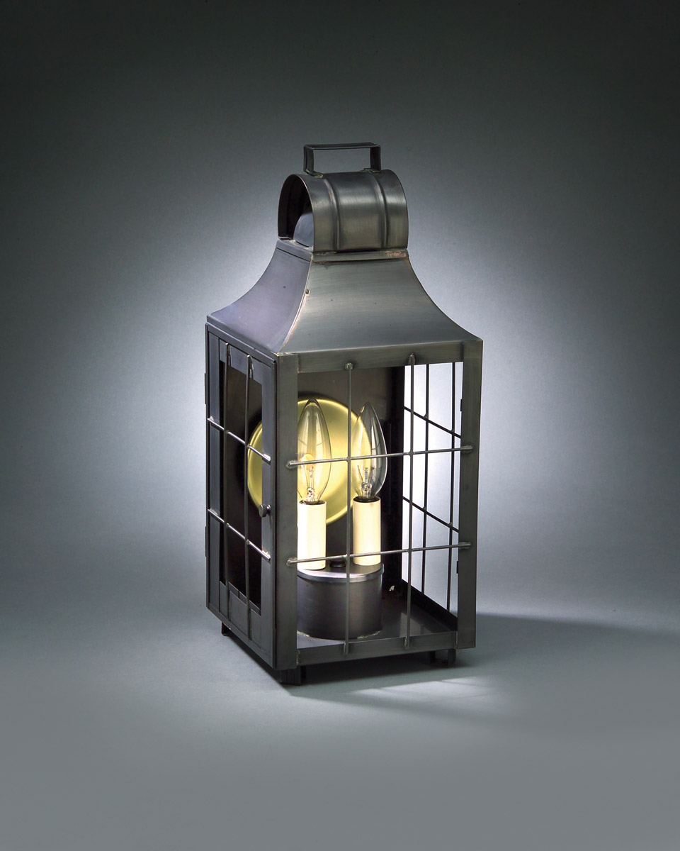Livery 2 Light 16 inch Verdi Gris Outdoor Wall Lantern in Clear Seedy Glass, No Chimney, Candelabra