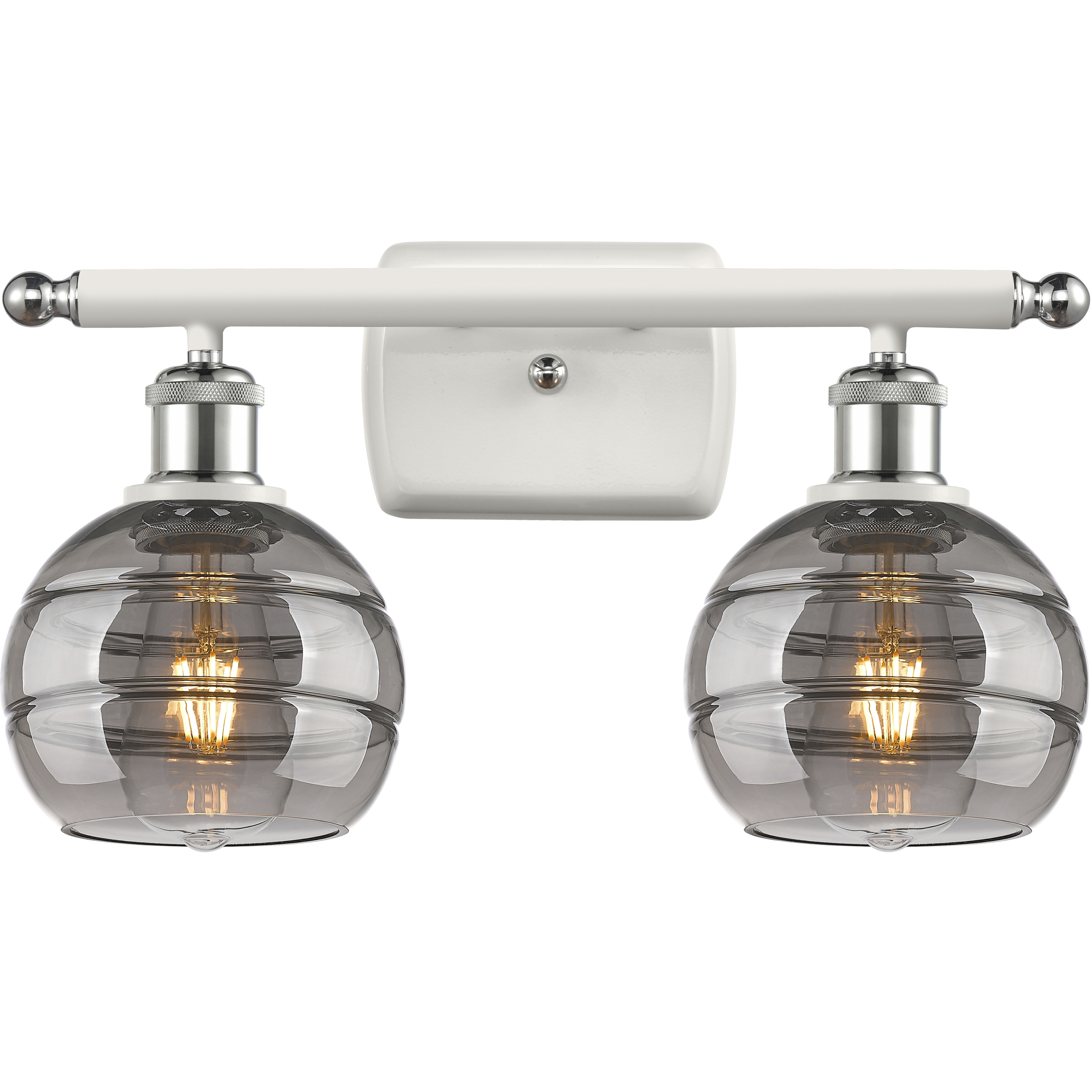 Ballston Rochester 2 Light 15.88 inch White Polished Chrome Bath Vanity Light Wall Light