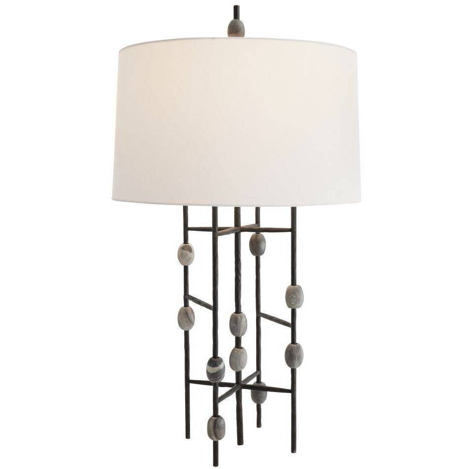 Howes 32 inch 150.00 watt Natural Iron and Galaxy Marble Lamp Portable Light