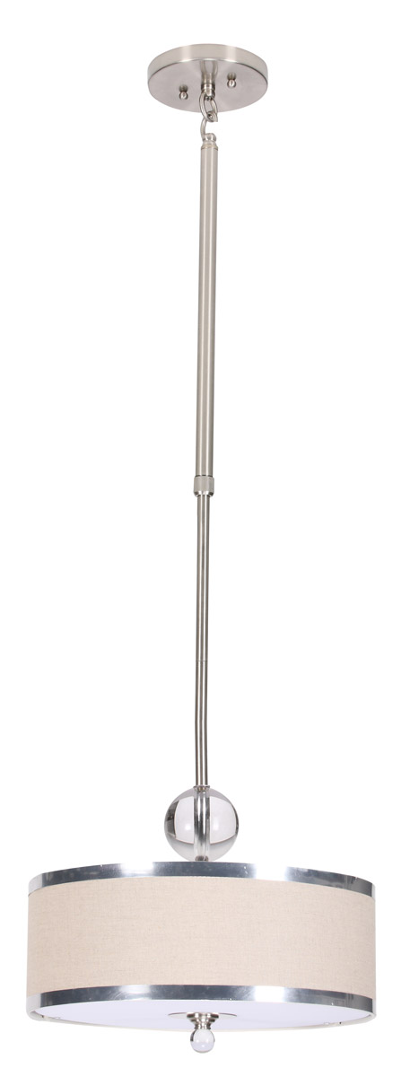 Bh Series 16 inch Pendant Ceiling Light, Silver Metal Frame