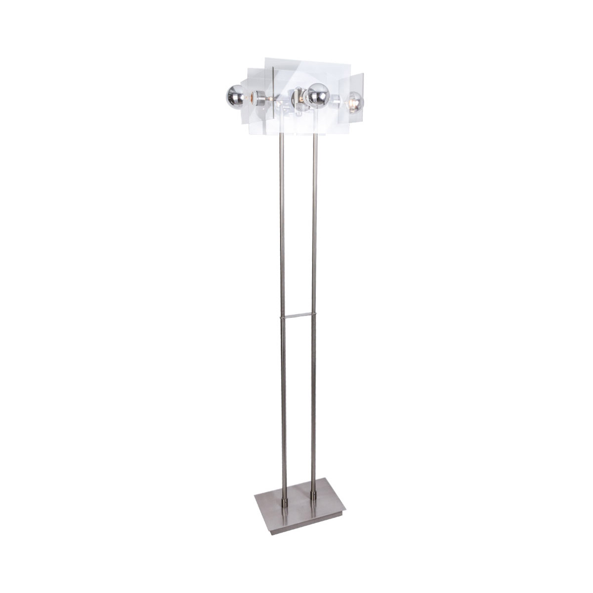 Mirage 69 inch 40 watt Brushed Nickel Floor Lamp Portable Light, The Vegas
