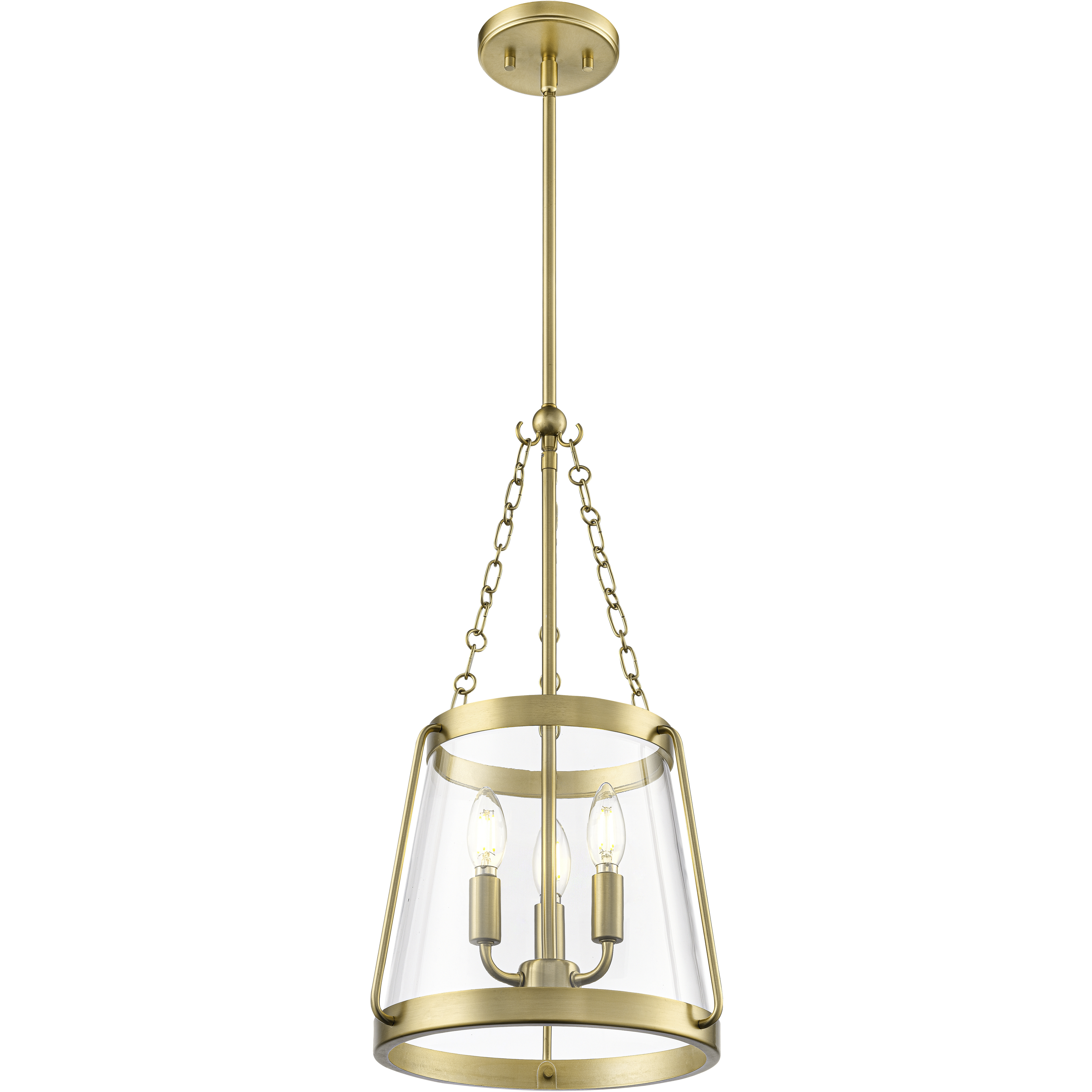 Adabella 3 Light 11.75 inch Vintage Brass Pendant Ceiling Light