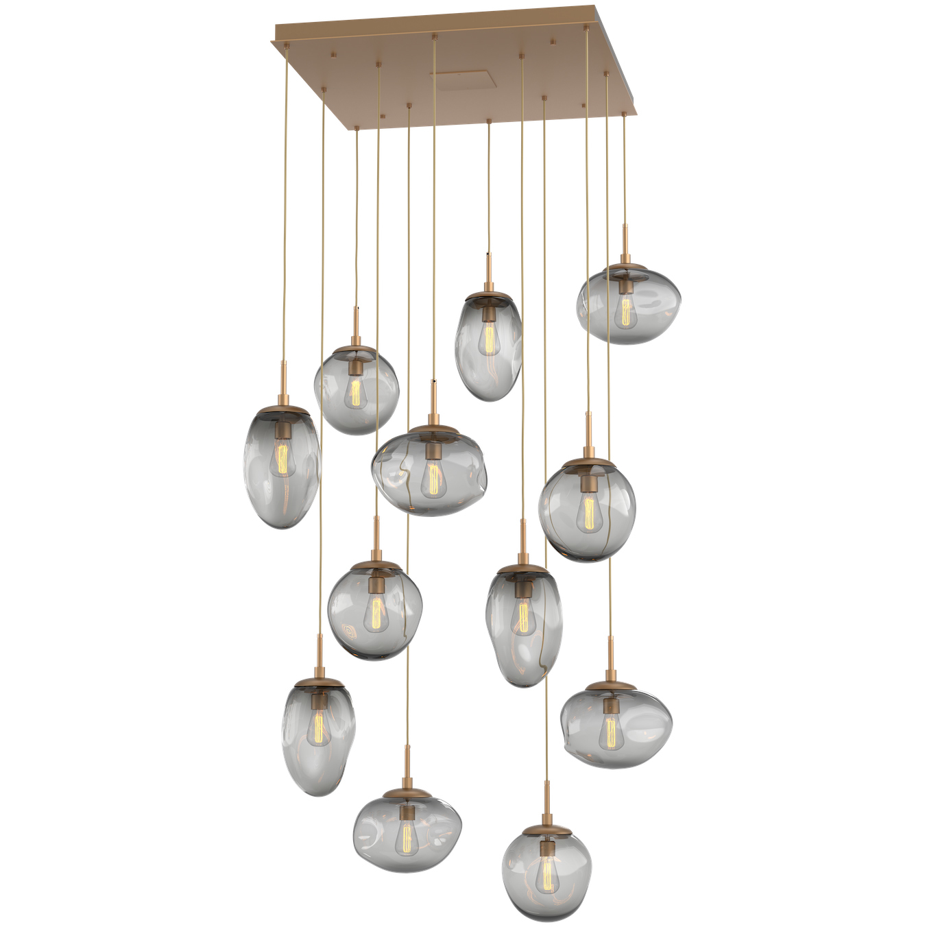 Cosmos Incandescent 12 Light Novel Brass Multi-Pendant Ceiling Light in Smoke Cosmos