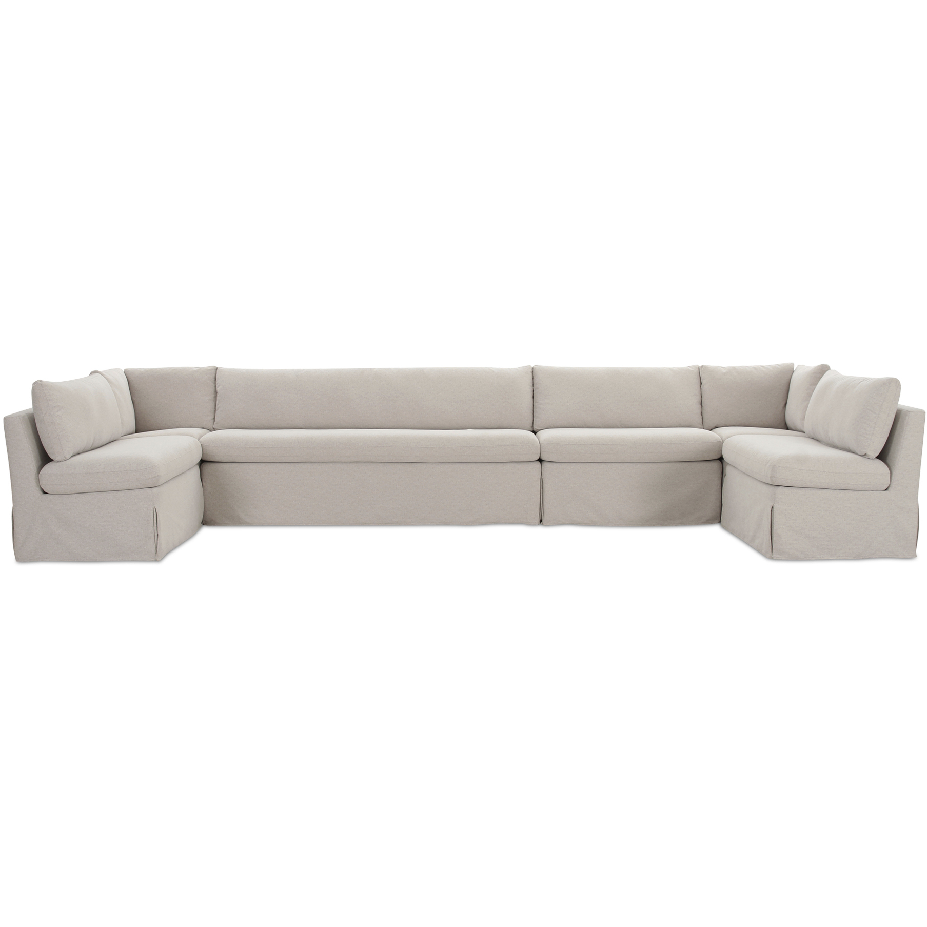 Fable Beige Slipcover Dining Banquette, U-Shape