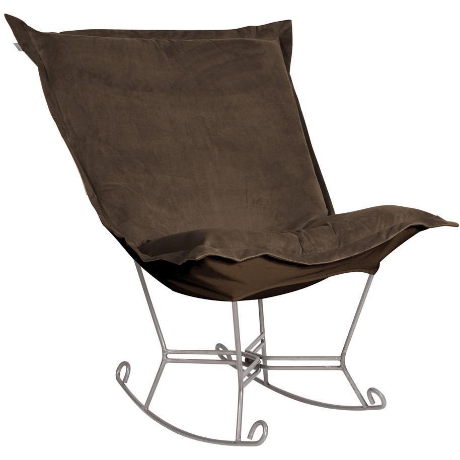 Puff Titanium Frame with Bella Chocolate Scroll Rocker with Cover