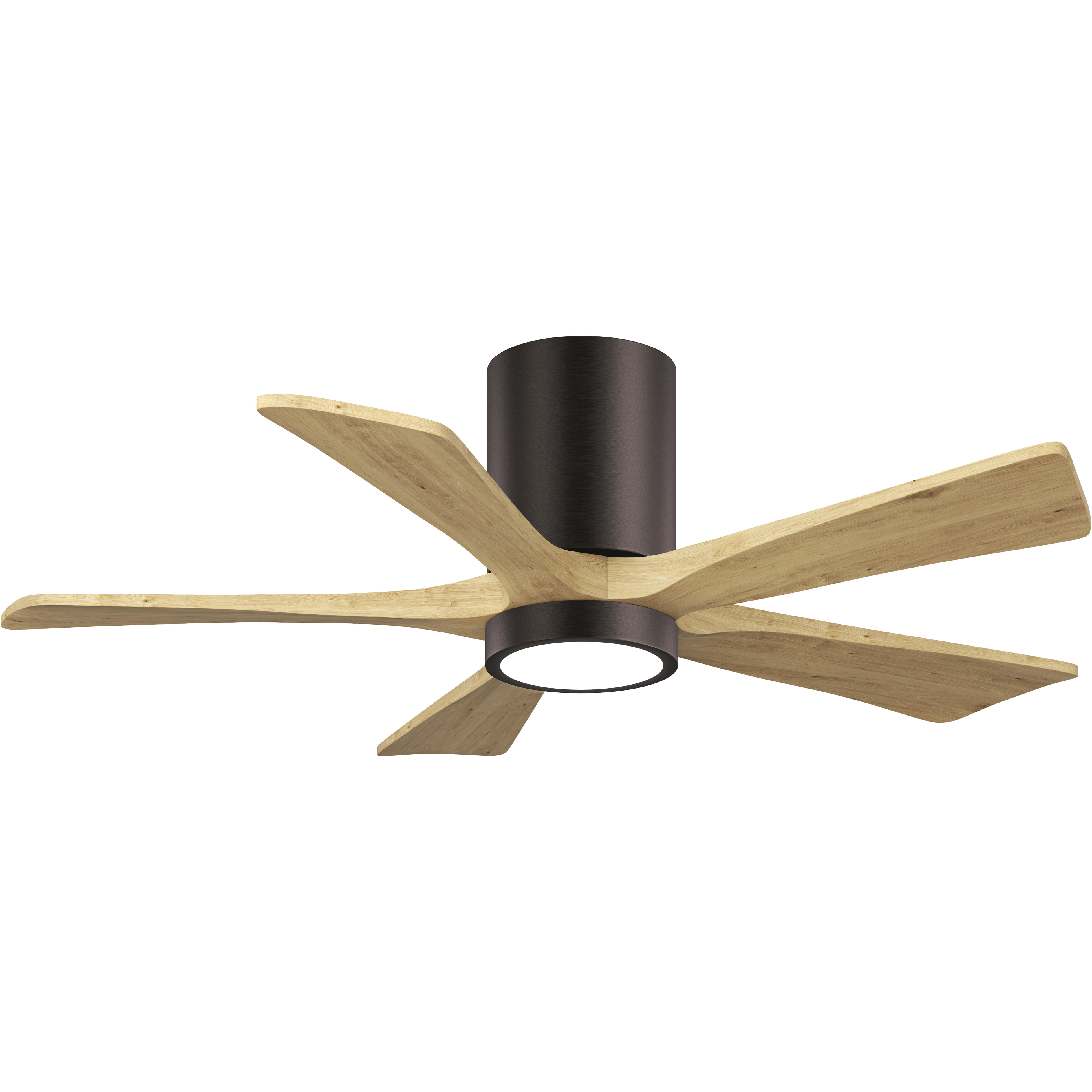 Atlas Irene-5HLK 42 inch Brushed Bronze with Light Maple Tone Blades Flush Mount Paddle Fan