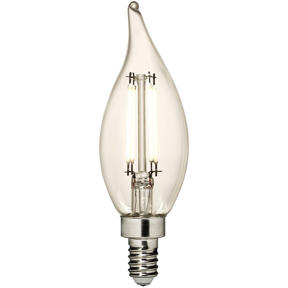 Branded Lamps LED F - Flame Tip C - E12 Candelabra 4 watt 120 3000K Light Bulb