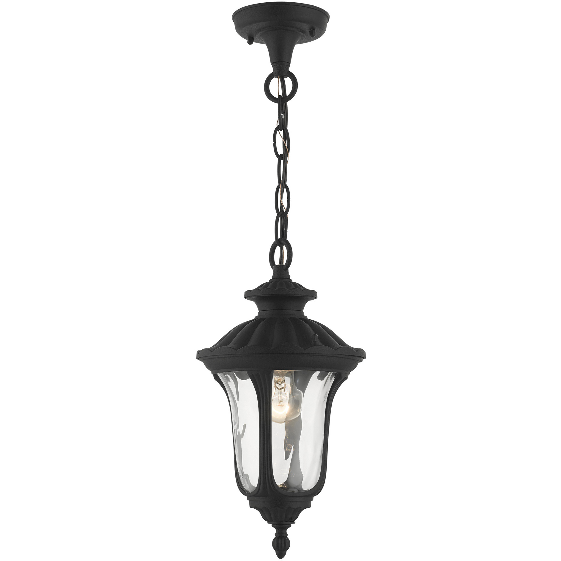 Oxford 1 Light 7.25 inch Textured Black Small Outdoor Pendant Lantern
