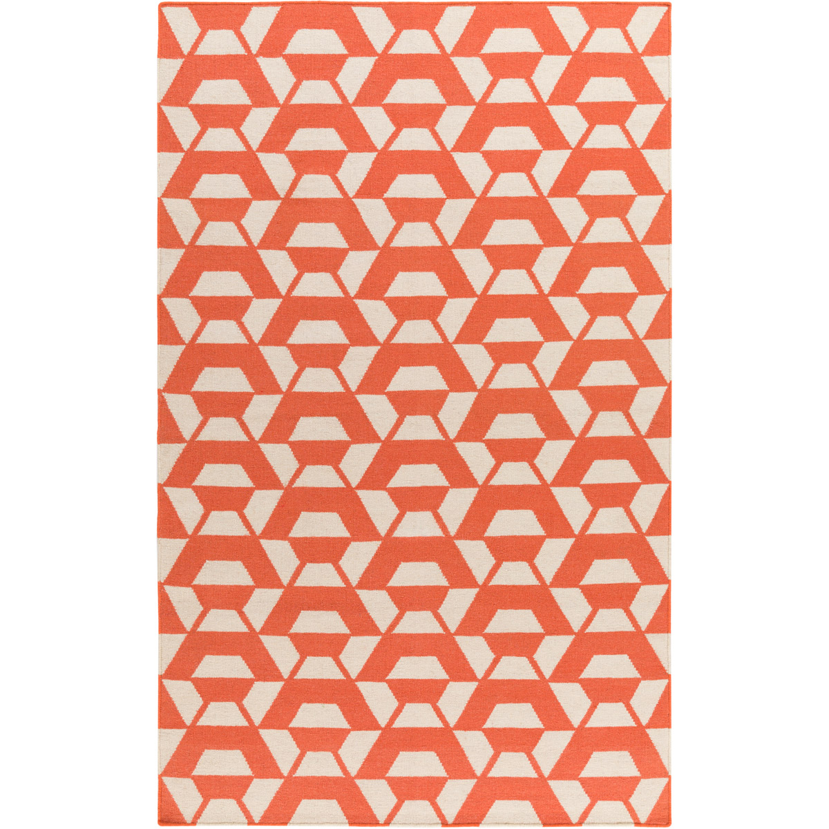 Rivington 120 X 96 inch Orange and Neutral Area Rug, Wool