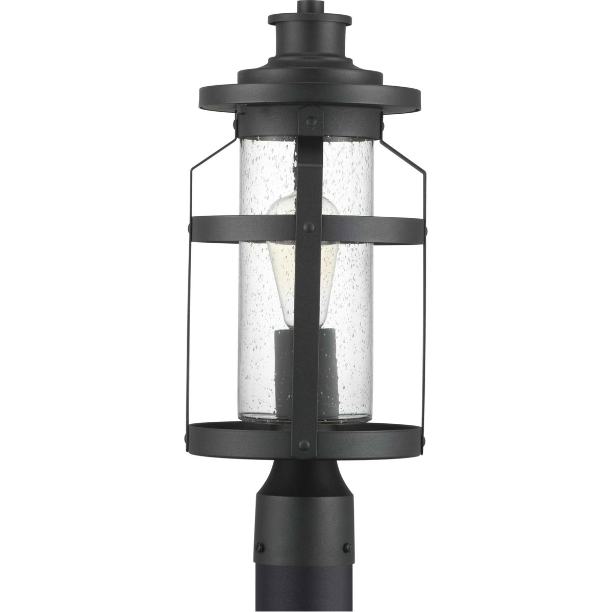 Haslett 1 Light 18 inch Textured Black Outdoor Post Lantern