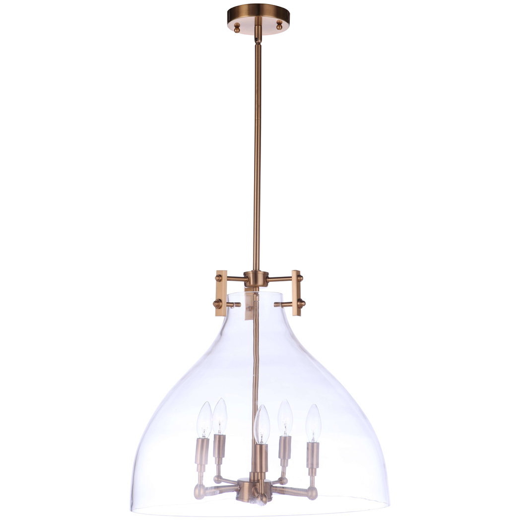 Chardonnay 5 Light 19.63 inch Satin Brass Pendant Ceiling Light