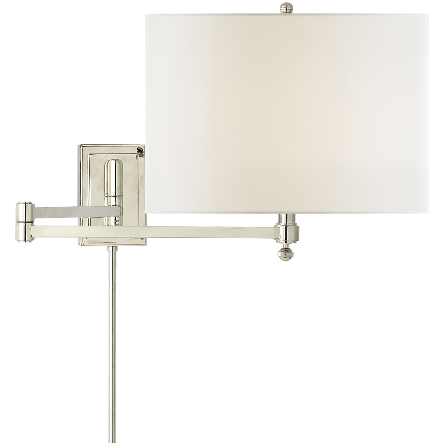 Thomas O'Brien Hudson 28.5 inch 60 watt Polished Nickel Swing Arm Sconce Wall Light in Linen