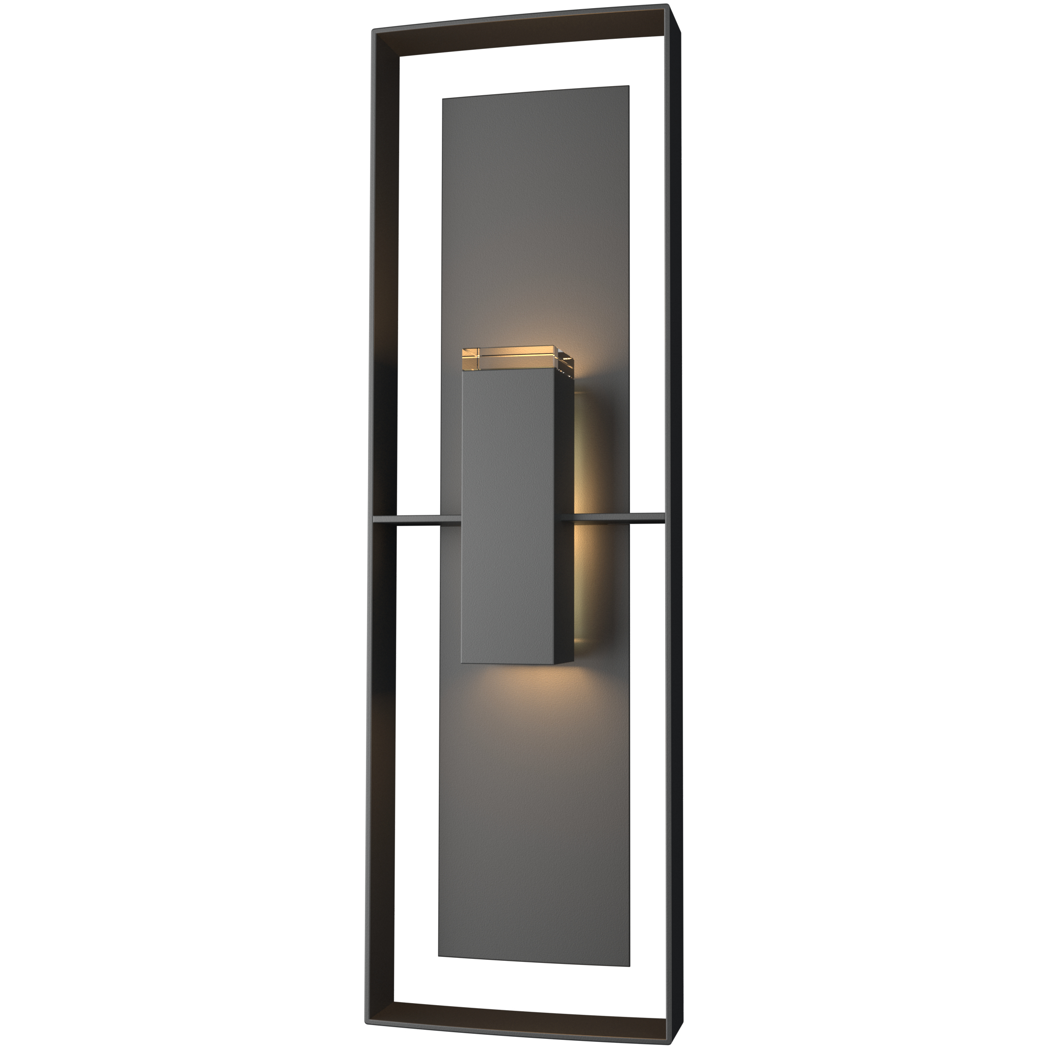 Shadow Box 2 Light 34 inch Coastal Black and Coastal Black Outdoor Sconce, Tall