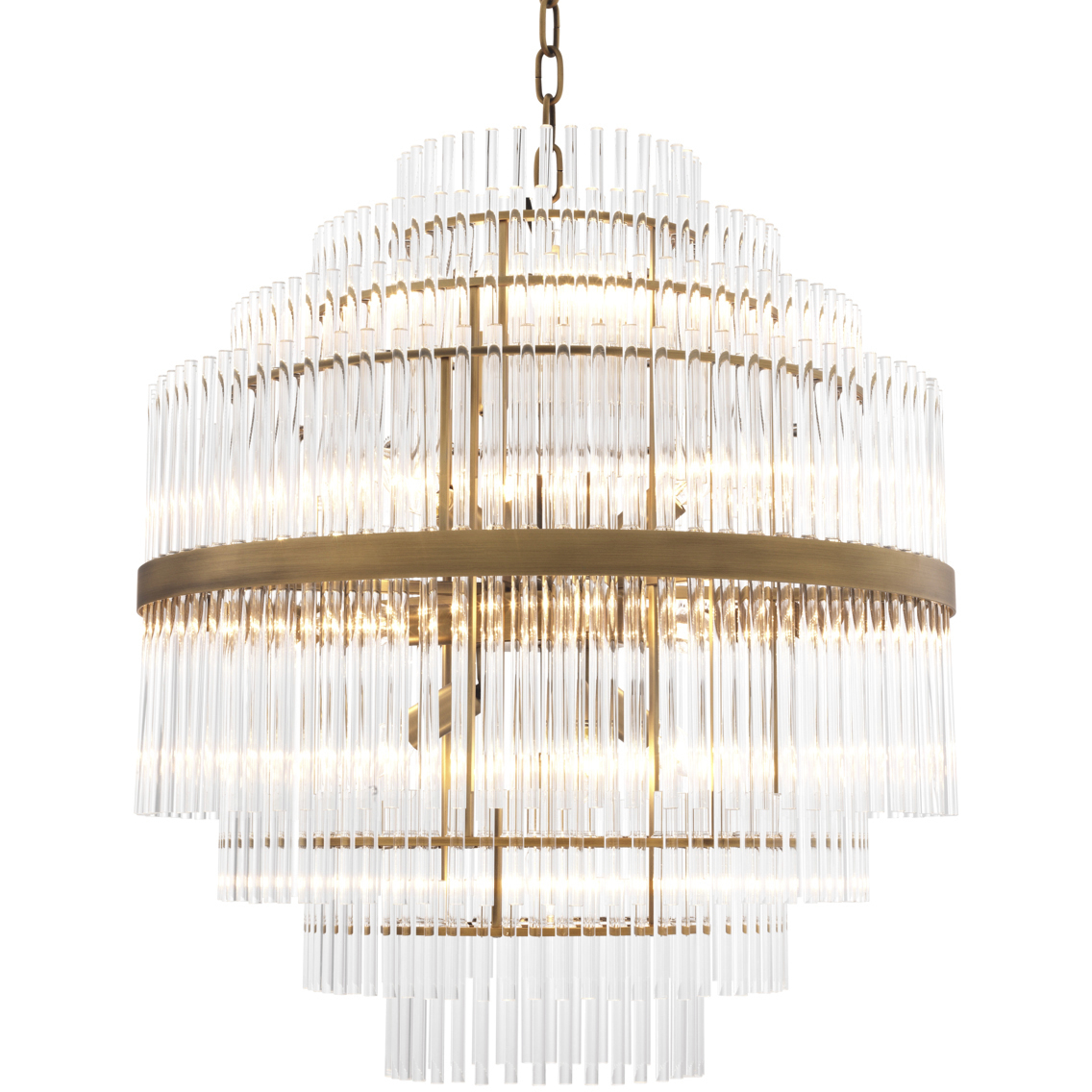 East 13 Light 23.62 inch Antique Brass and Clear Glass Chandelier Ceiling Light