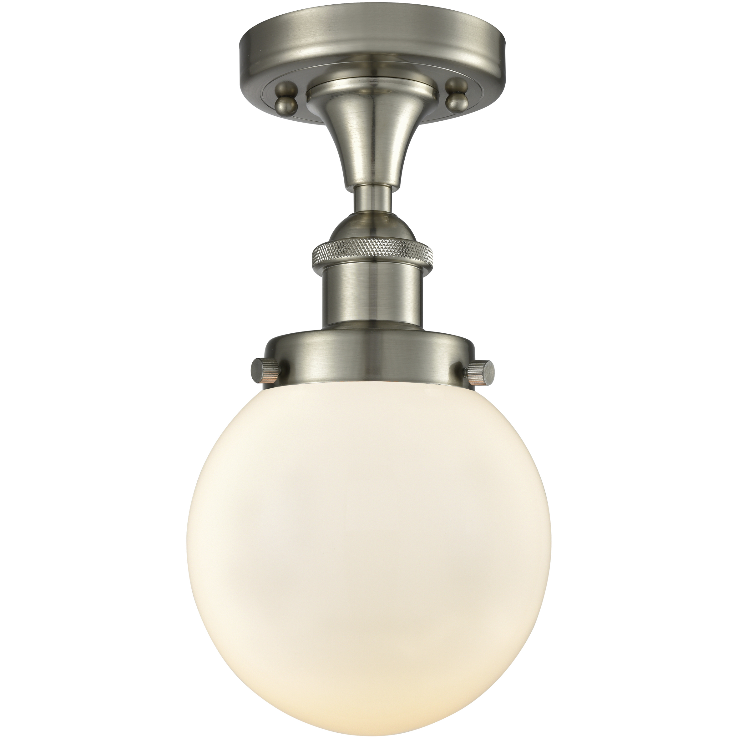 Beacon 1 Light 6.5 inch Brushed Satin Nickel Semi-Flush Mount Ceiling Light