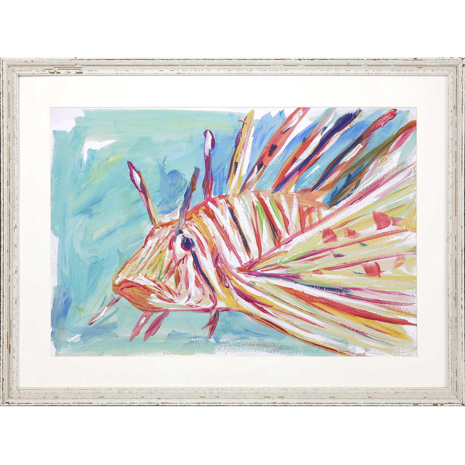 Animals Turquoise and Blue and Pink and Multi Framed Art