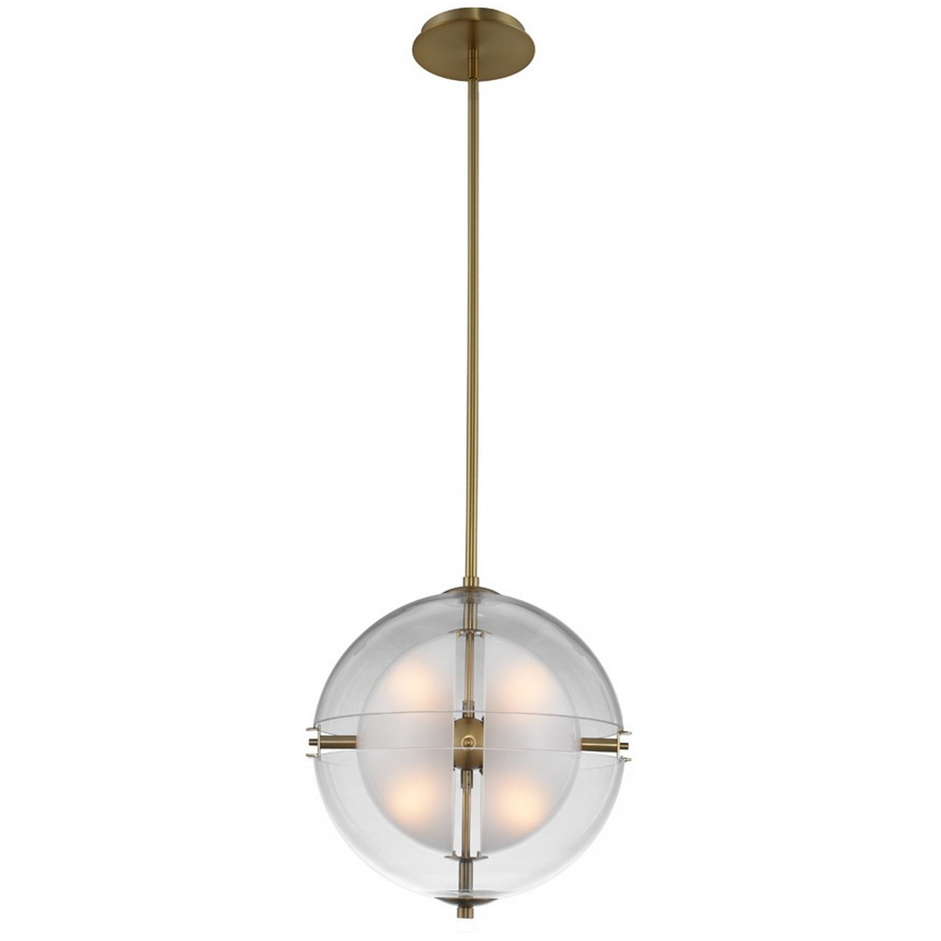 Sussex LED 14 inch Winter Brass Pendant Chandelier Ceiling Light