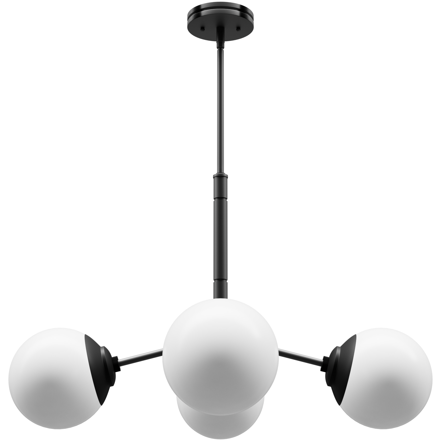 Hepburn 4 Light 30 inch Matte Black Chandelier Ceiling Light, Large