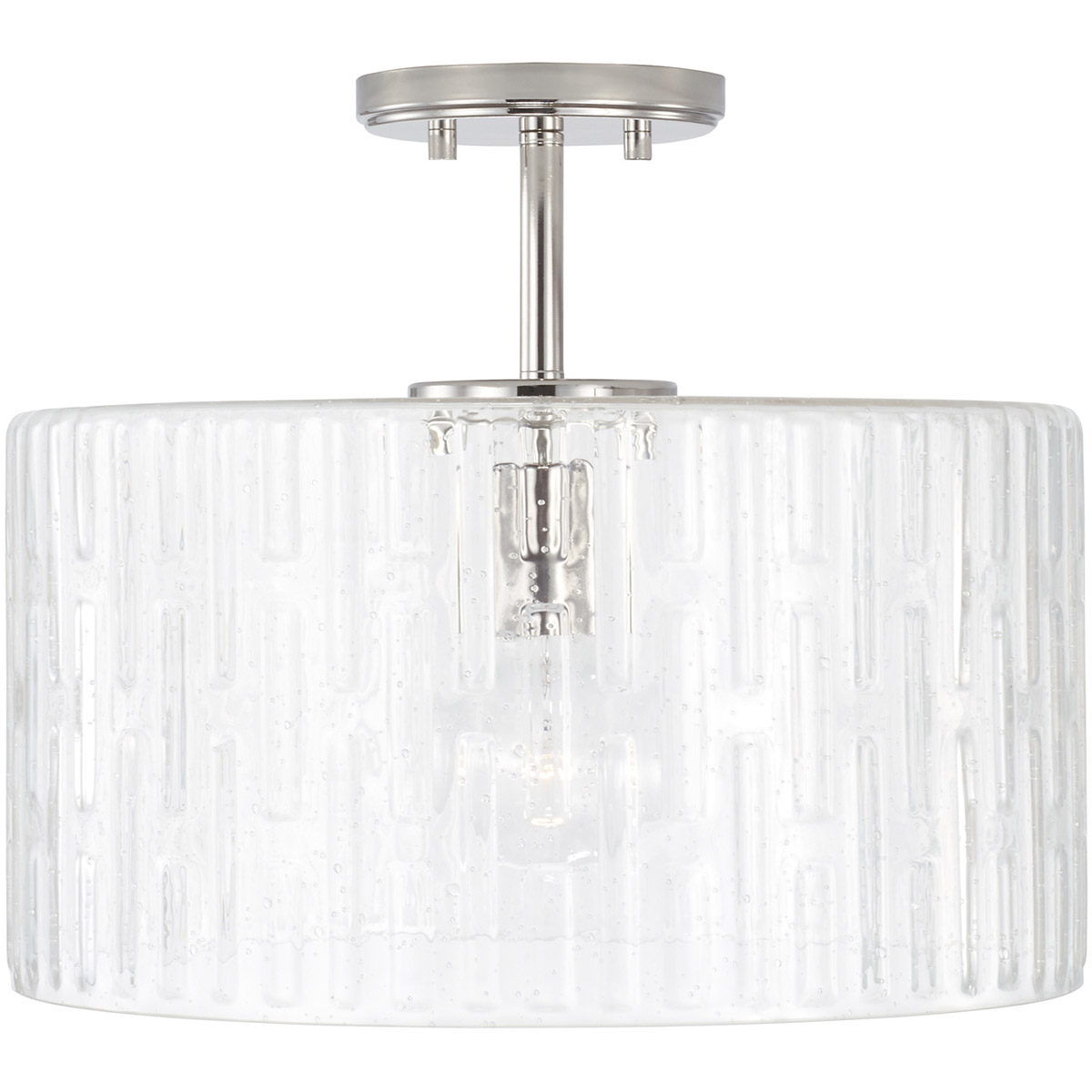 Emerson 1 Light 15 inch Polished Nickel Semi-Flush Mount Ceiling Light, Convertible Dual Mount