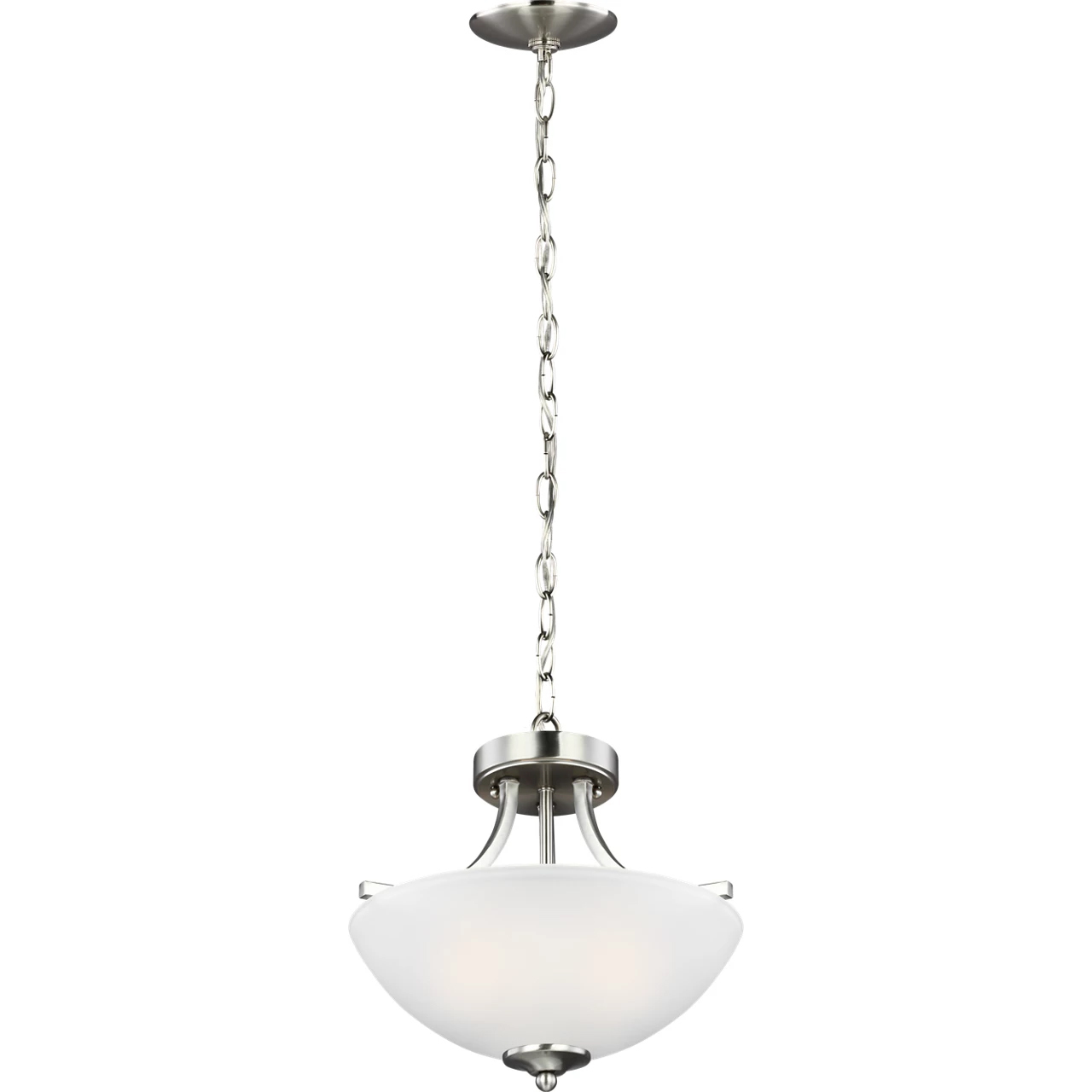 Geary 2 Light 13.88 inch Brushed Nickel Convertible Pendant Semi-Flush Ceiling Light