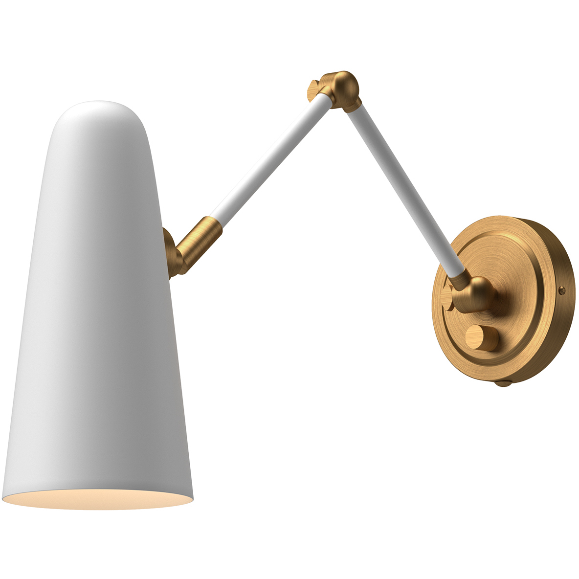 Alora Mood Daniel 1 Light 5 inch Aged Gold and White Wall/Vanity Light Wall Light
