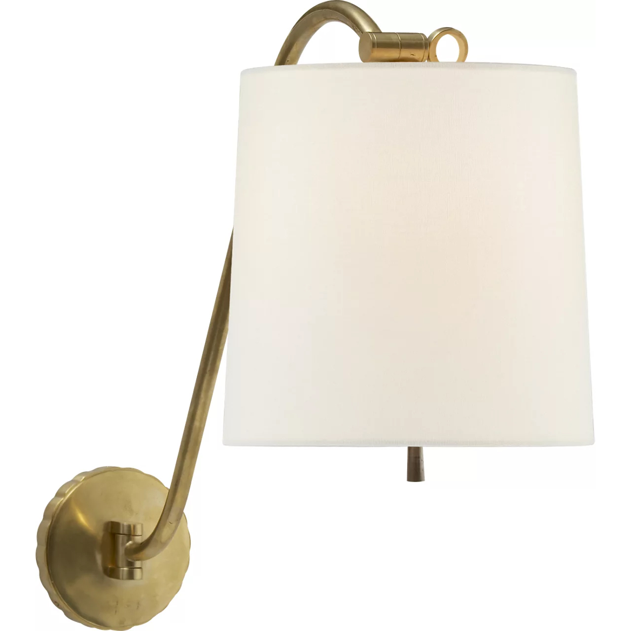 Barbara Barry Understudy 25 inch 60 watt Soft Brass Swing Arm Sconce Wall Light in Linen