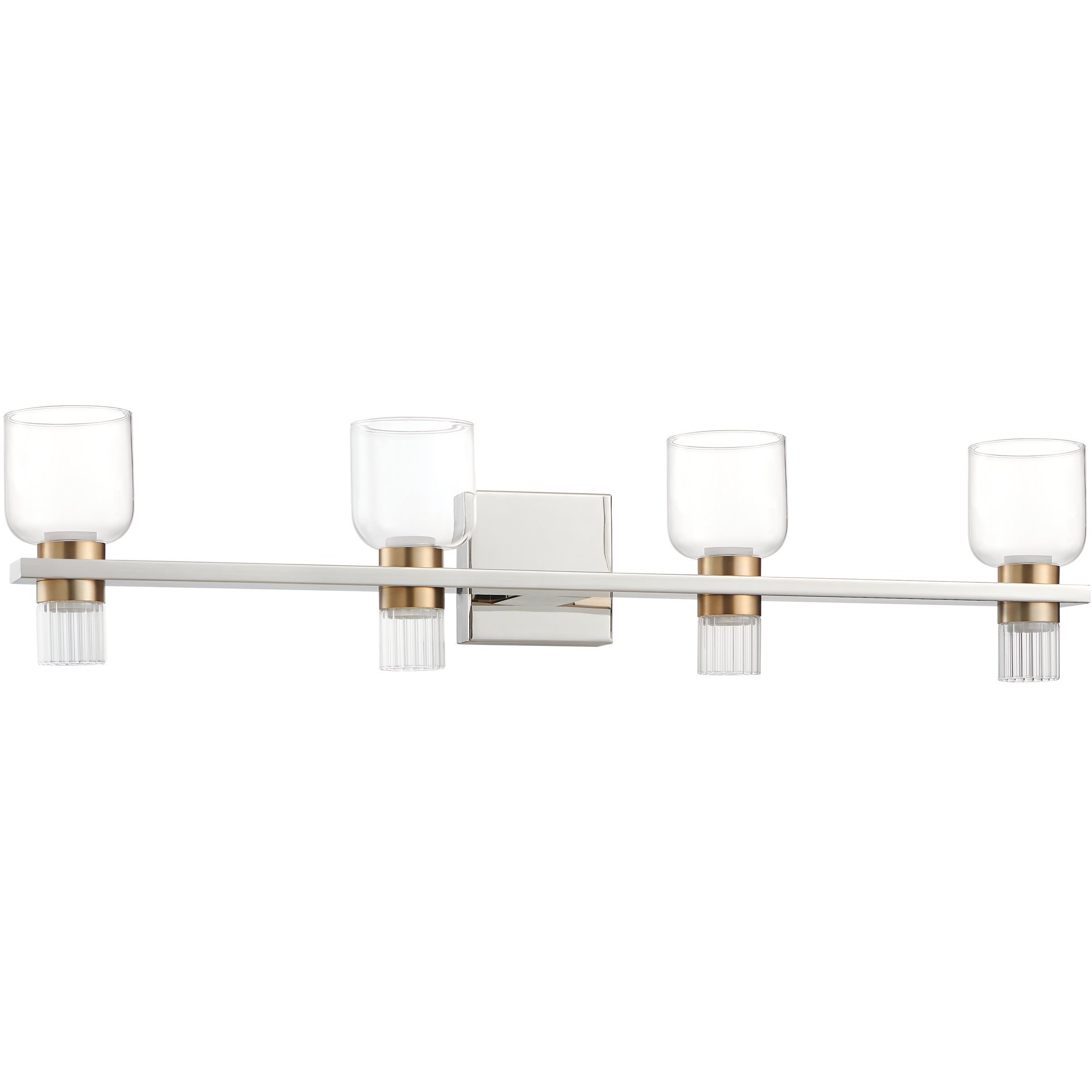 Amelia LED 34.25 inch Polished Nickel and Champagne Gold Vanity Light Wall Light