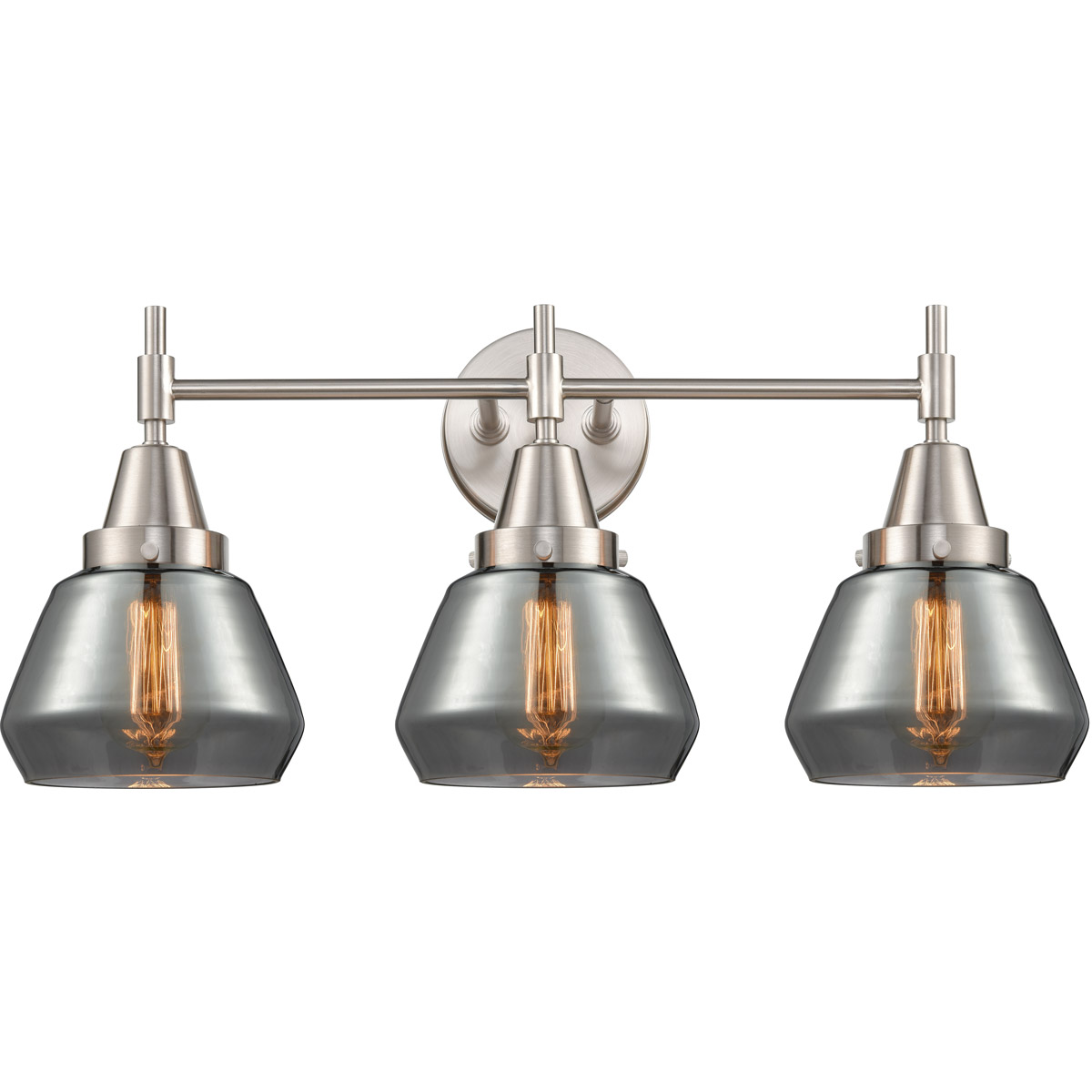 Caden 3 Light 25 inch Satin Nickel Bath Vanity Light Wall Light in Plated Smoke Glass