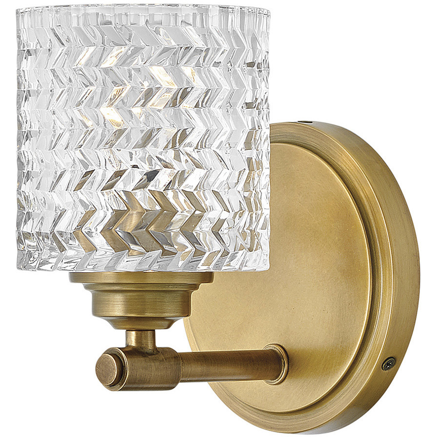 Elle 1 Light 6.5 inch Heritage Brass Vanity Light Wall Light