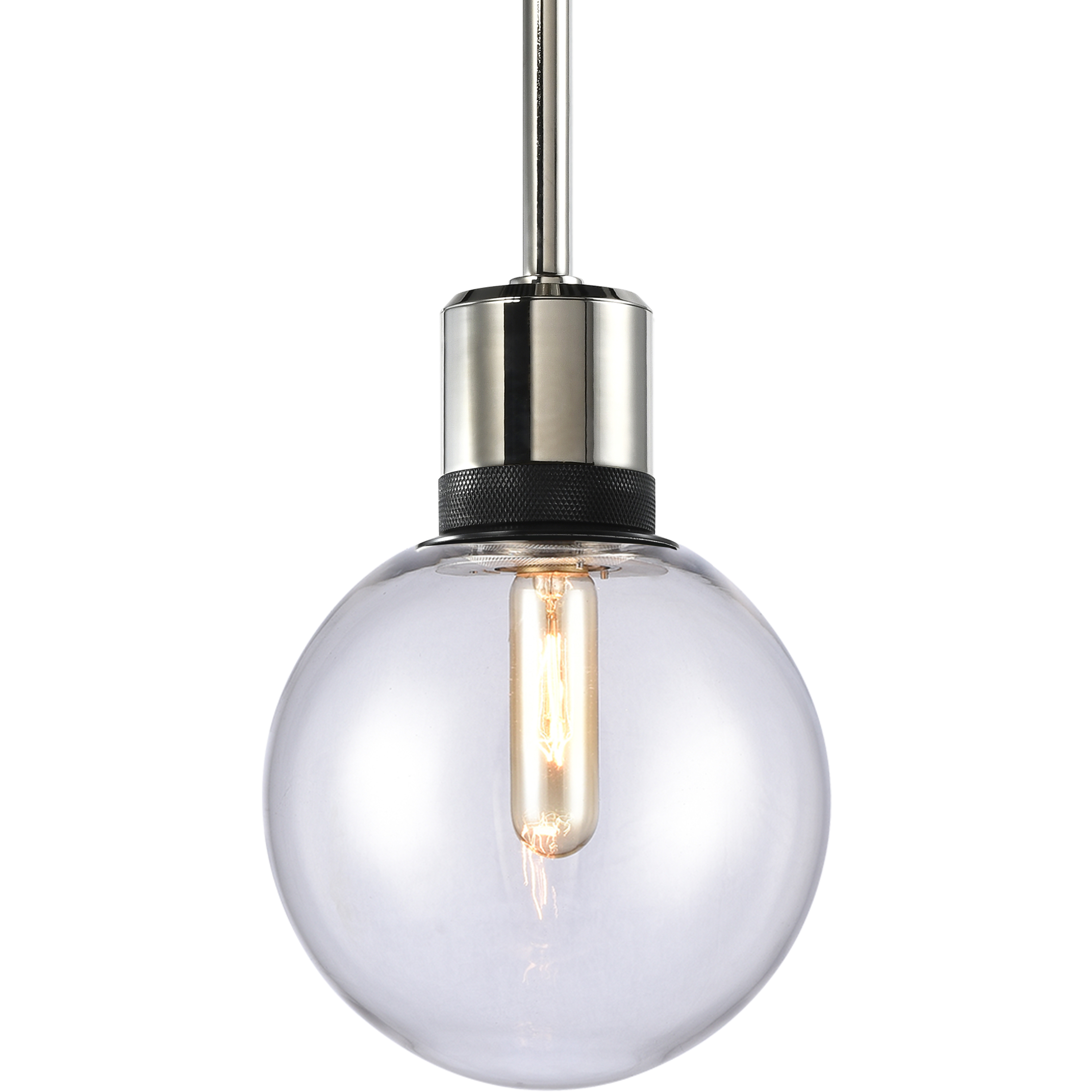 Zigrina 1 Light 7.88 inch Polished Nickel with Satin Brushed Black Pendant Ceiling Light