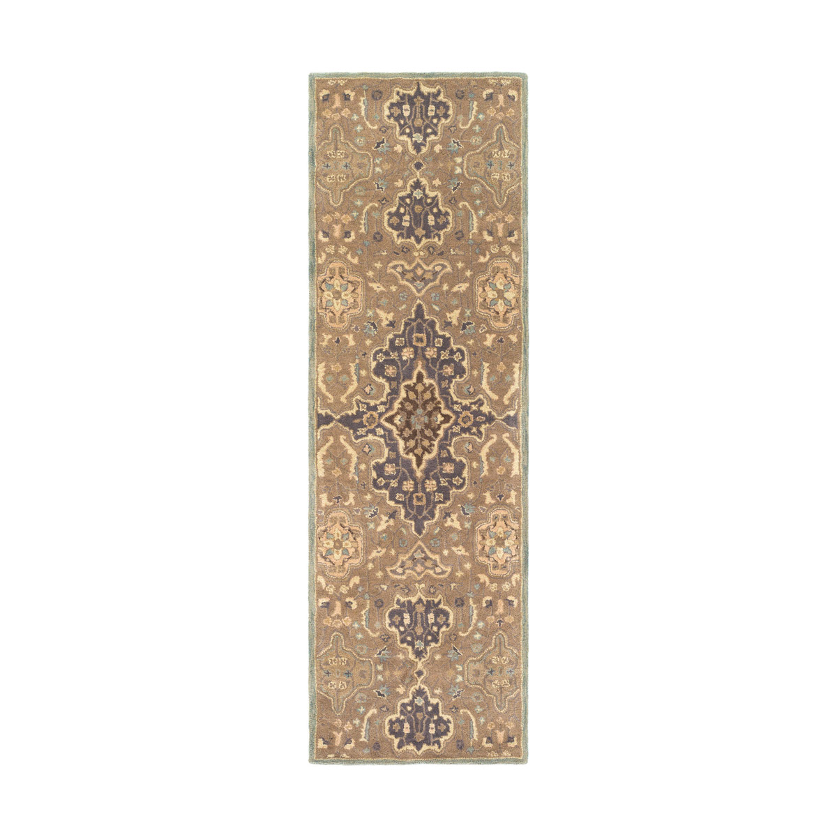 Castello 96 X 30 inch Taupe/Camel/Khaki/Medium Gray Rugs, Wool