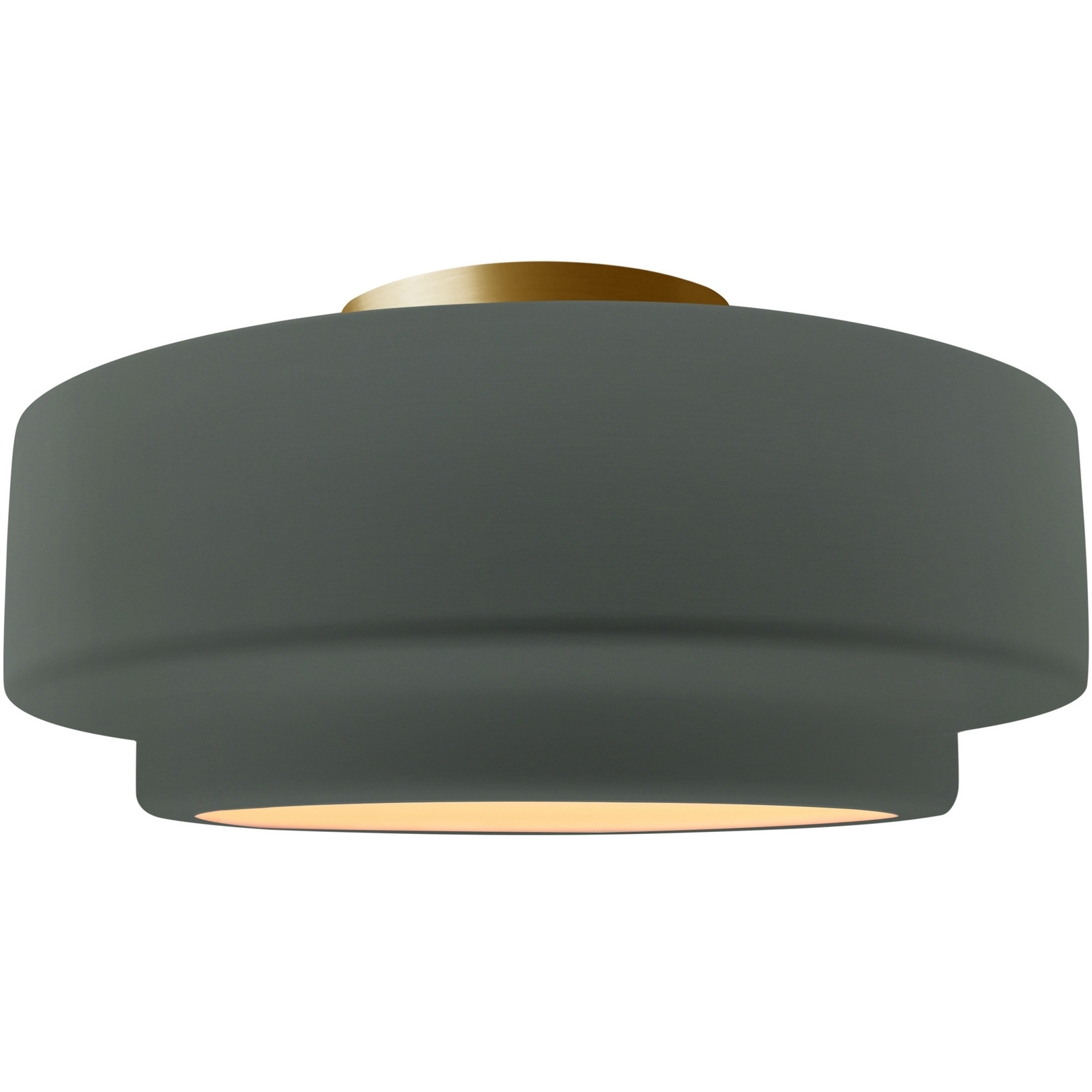Radiance Collection - Tier 1 Light 12 inch Pewter Green Semi-Flush Ceiling Light, Form+Finish+Function