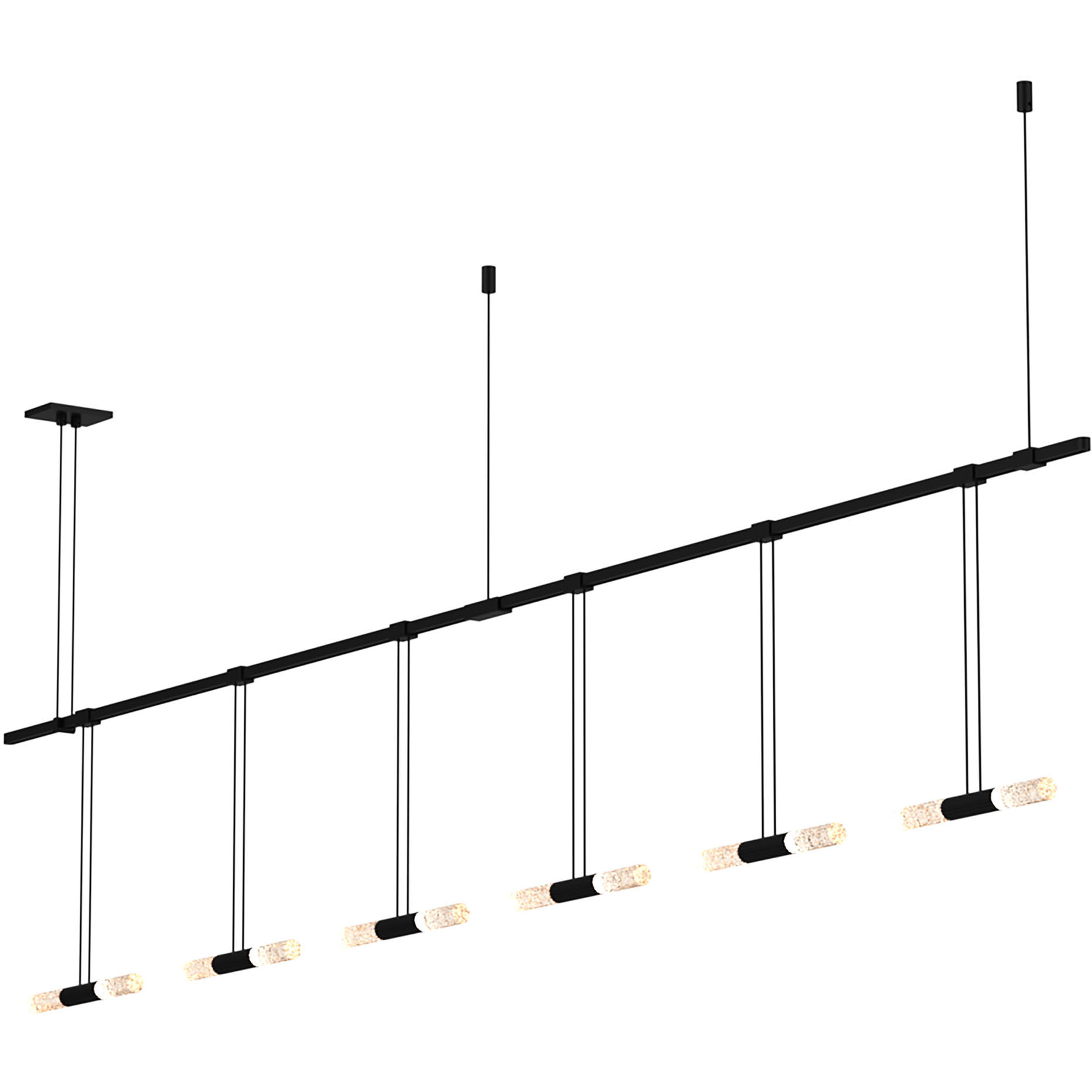 Suspenders LED 73 inch Satin Black Modular Pendant Composition Ceiling Light