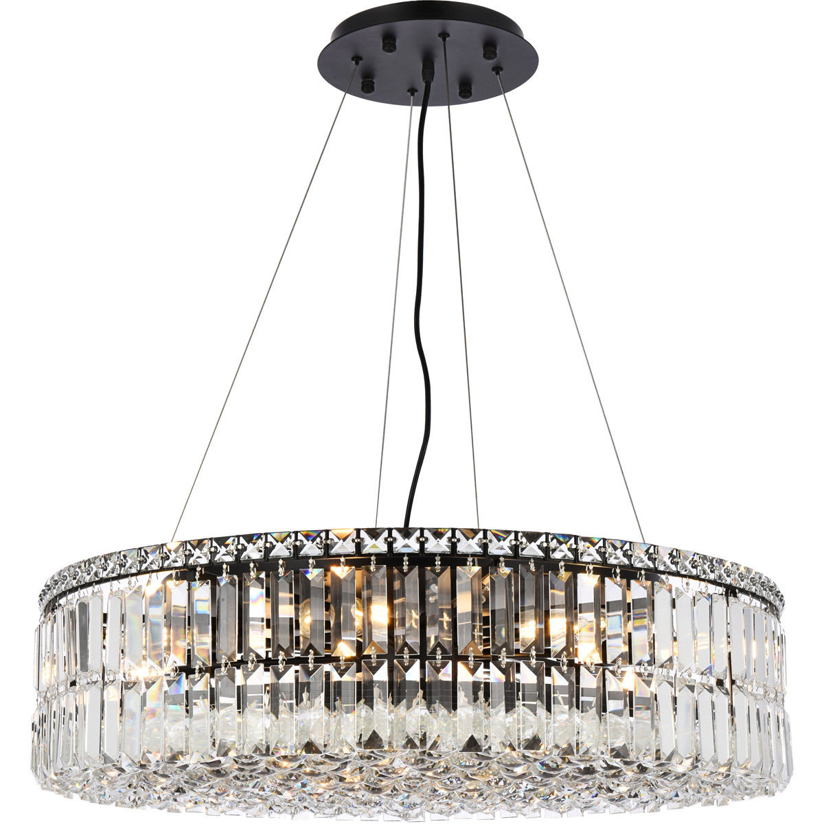 Maxime 12 Light 28 inch Black and Clear Chandelier Ceiling Light in Royal Cut