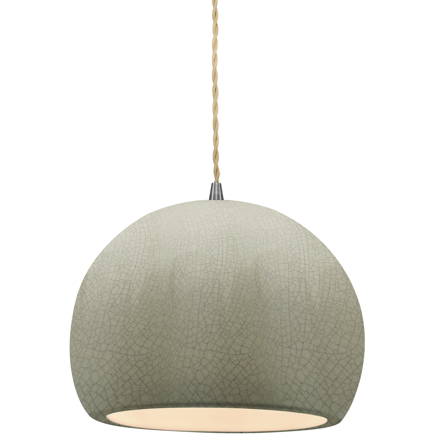 Radiance 1 Light 7 inch Brushed Nickel and Celadon Green Crackle Pendant Ceiling Light