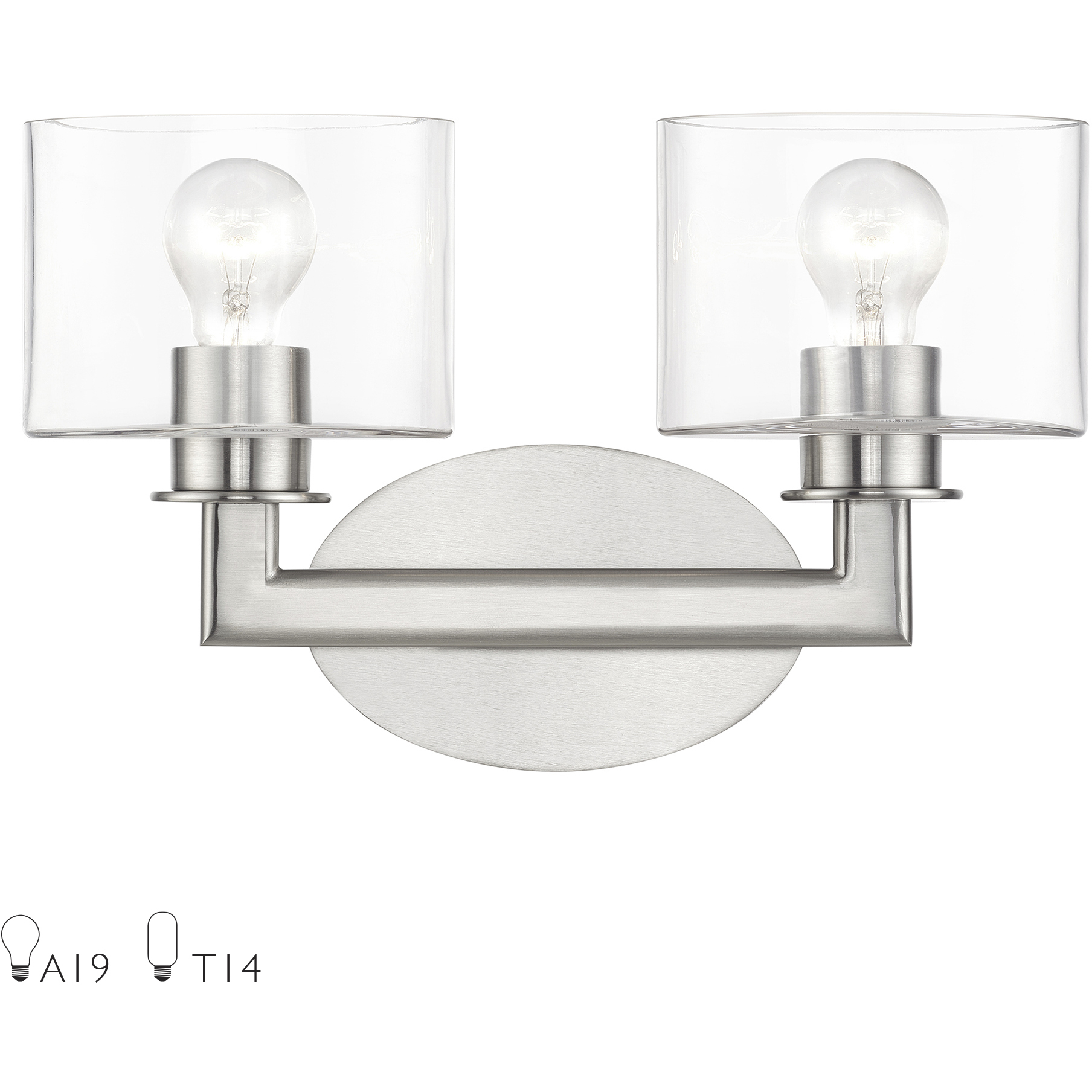 Bernardino 2 Light 16 inch Brushed Nickel Vanity Sconce Wall Light