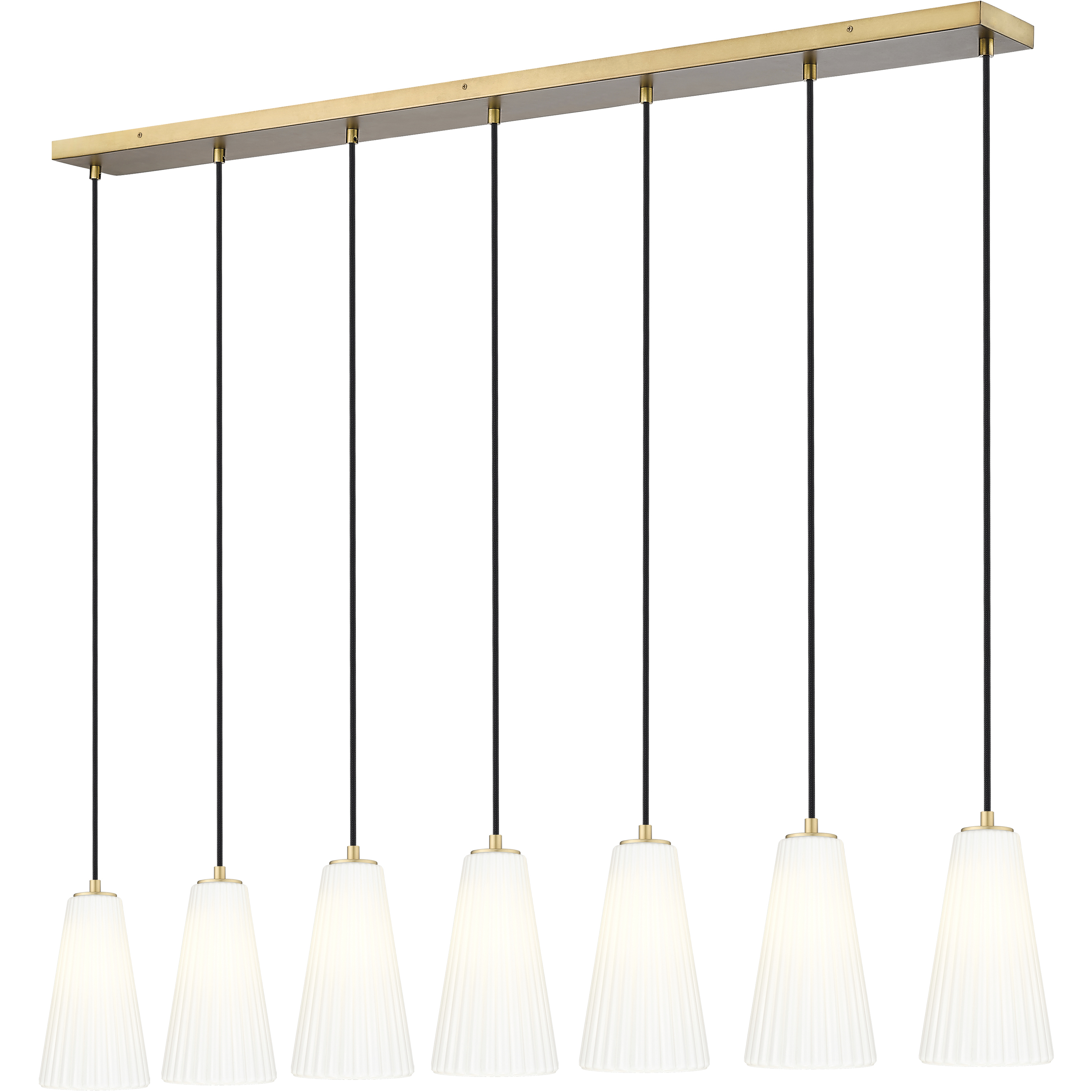 Farrell 7 Light 54 inch Modern Gold Linear Chandelier Ceiling Light