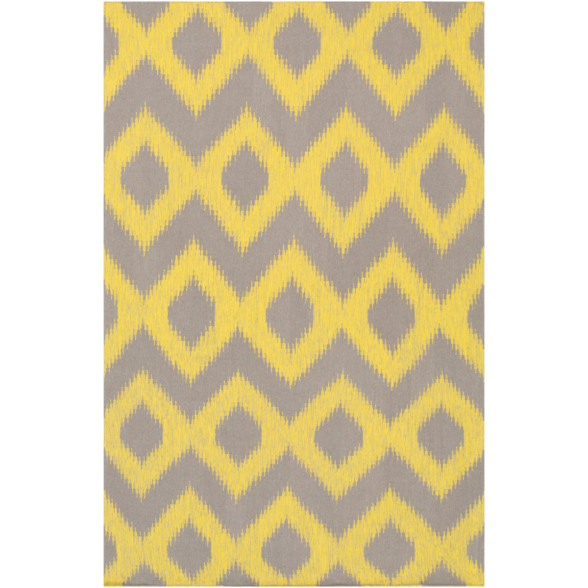 Frontier 96 X 60 inch Bright Yellow, Dark Brown Rug