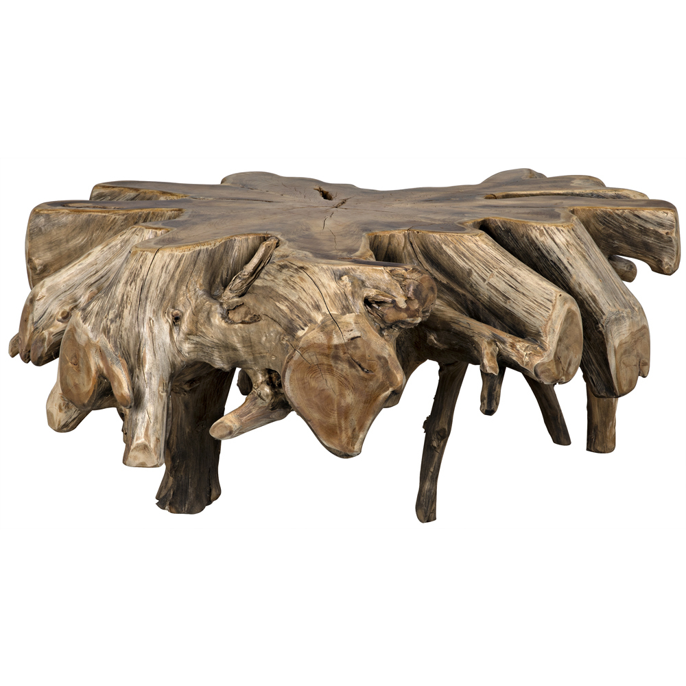Teak Root Clear Coat Semi - Multilayered Coffee Table