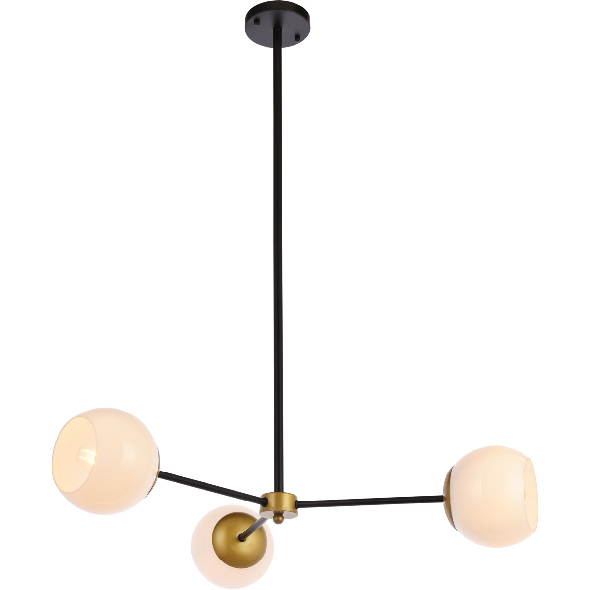 Briggs 3 Light 32 inch Black and Brass Pendant Ceiling Light
